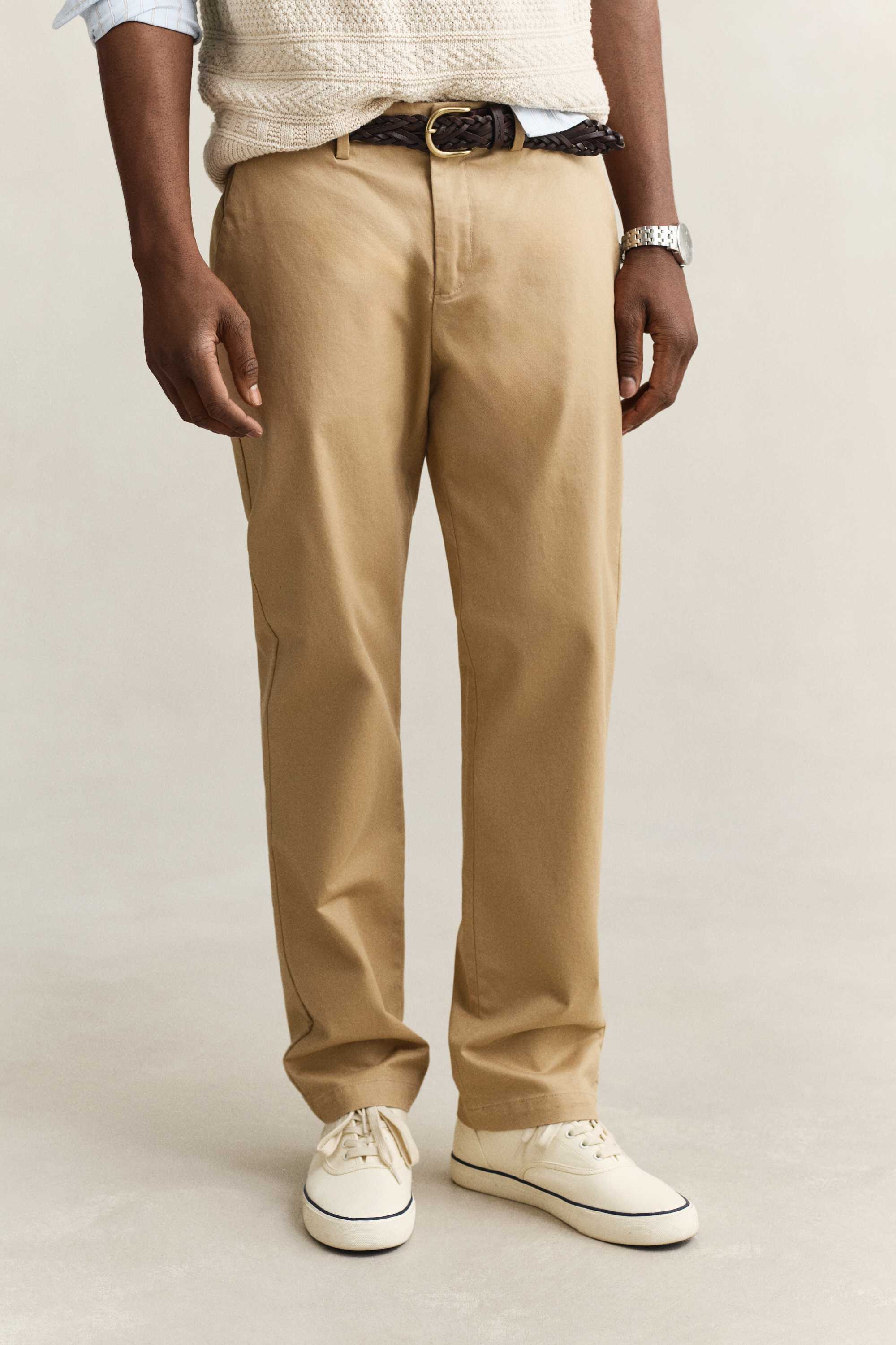 Gant Men's Khaki Regular Fit Smart Chinos (38/34) Dark