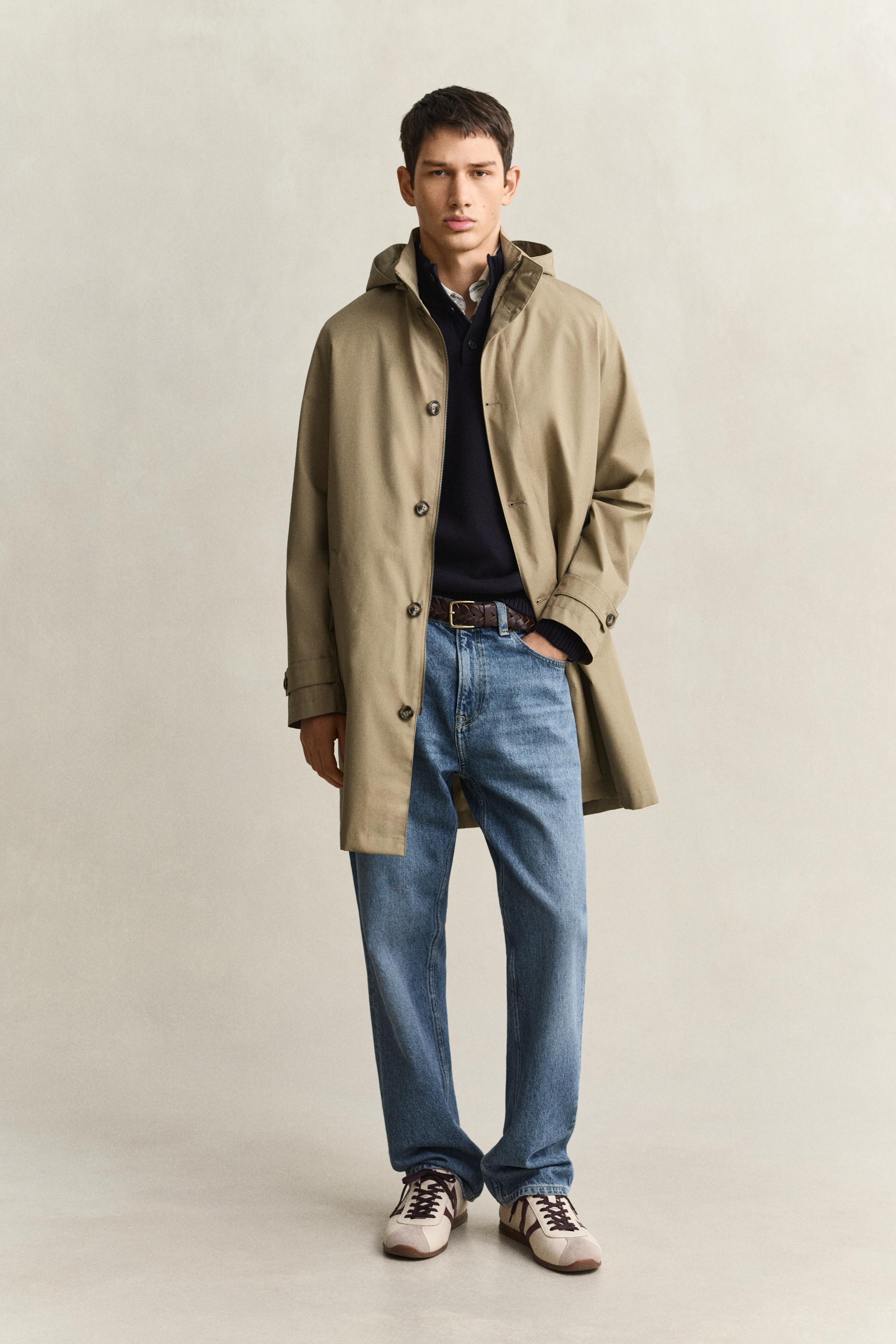 Gant Men's Beige Double Coat (Xxxl) Light Taupe