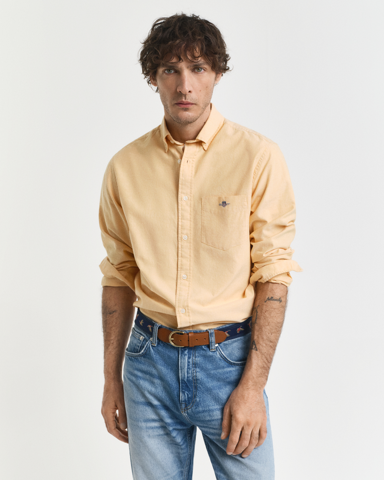 Gant Men's Yellow Regular Fit Classic Oxford Shirt ) Xxl