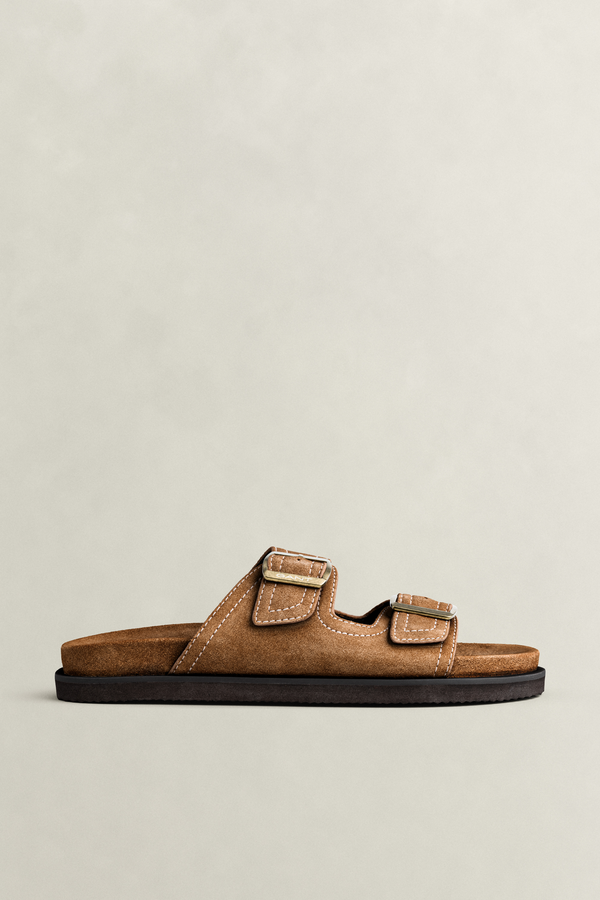 Gant Men's Khaki Fairfro Suede Sandals (41) Warm