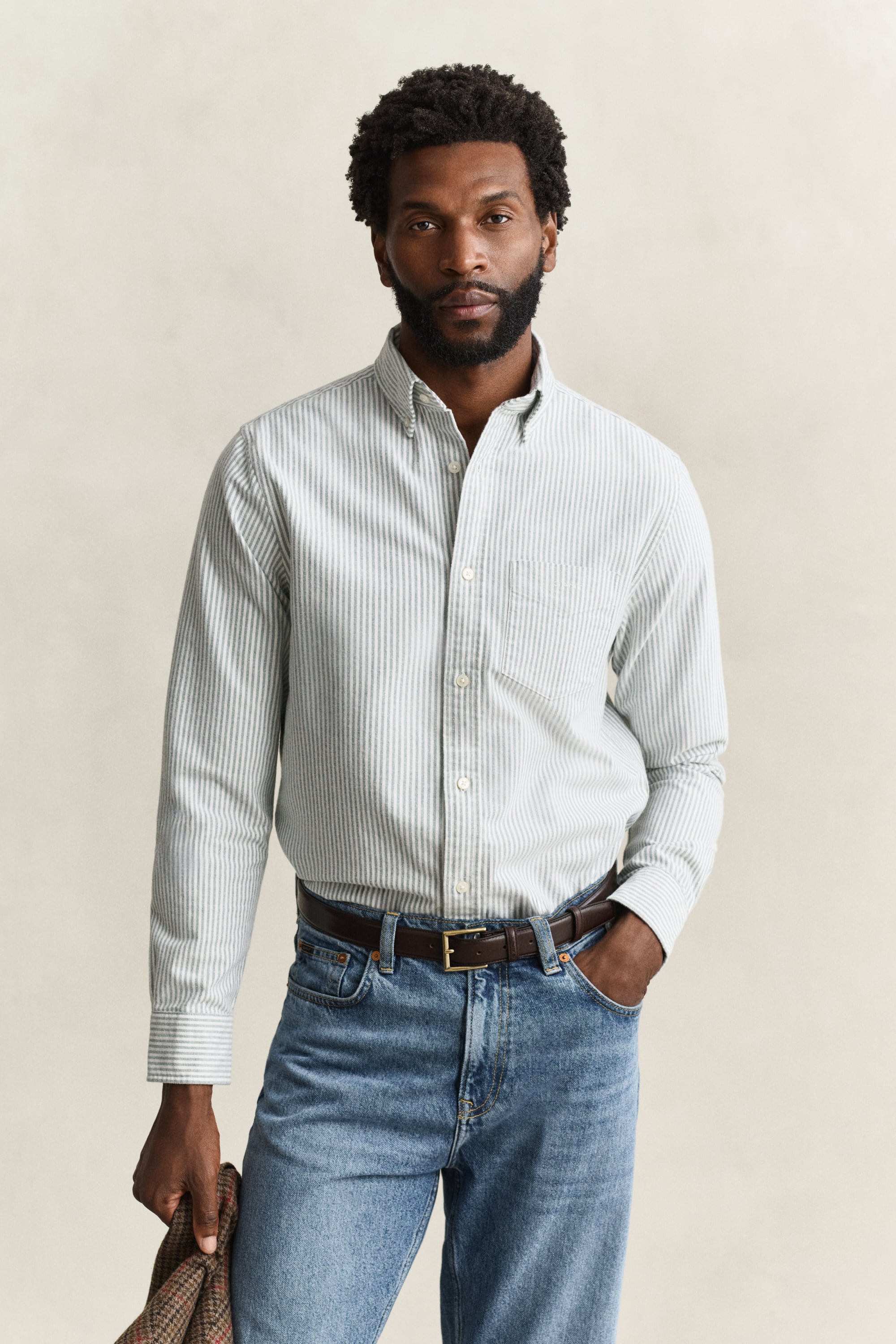 Striped Brushed Oxford Shirt CLEAR SKY