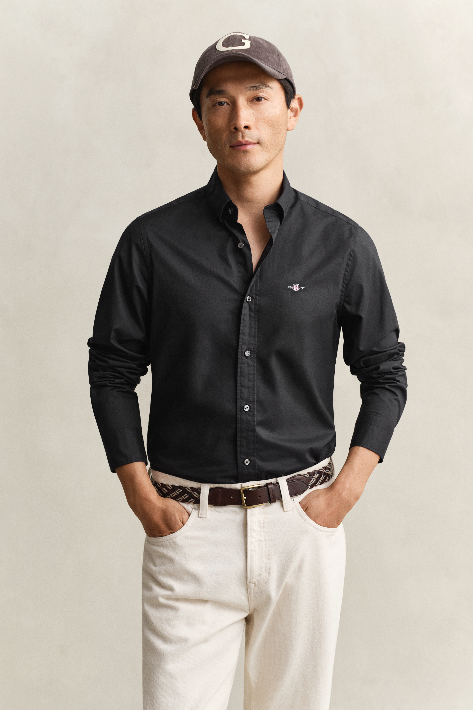 Gant Men's Black Slim Fit Classic Poplin Shirt (Xxl)