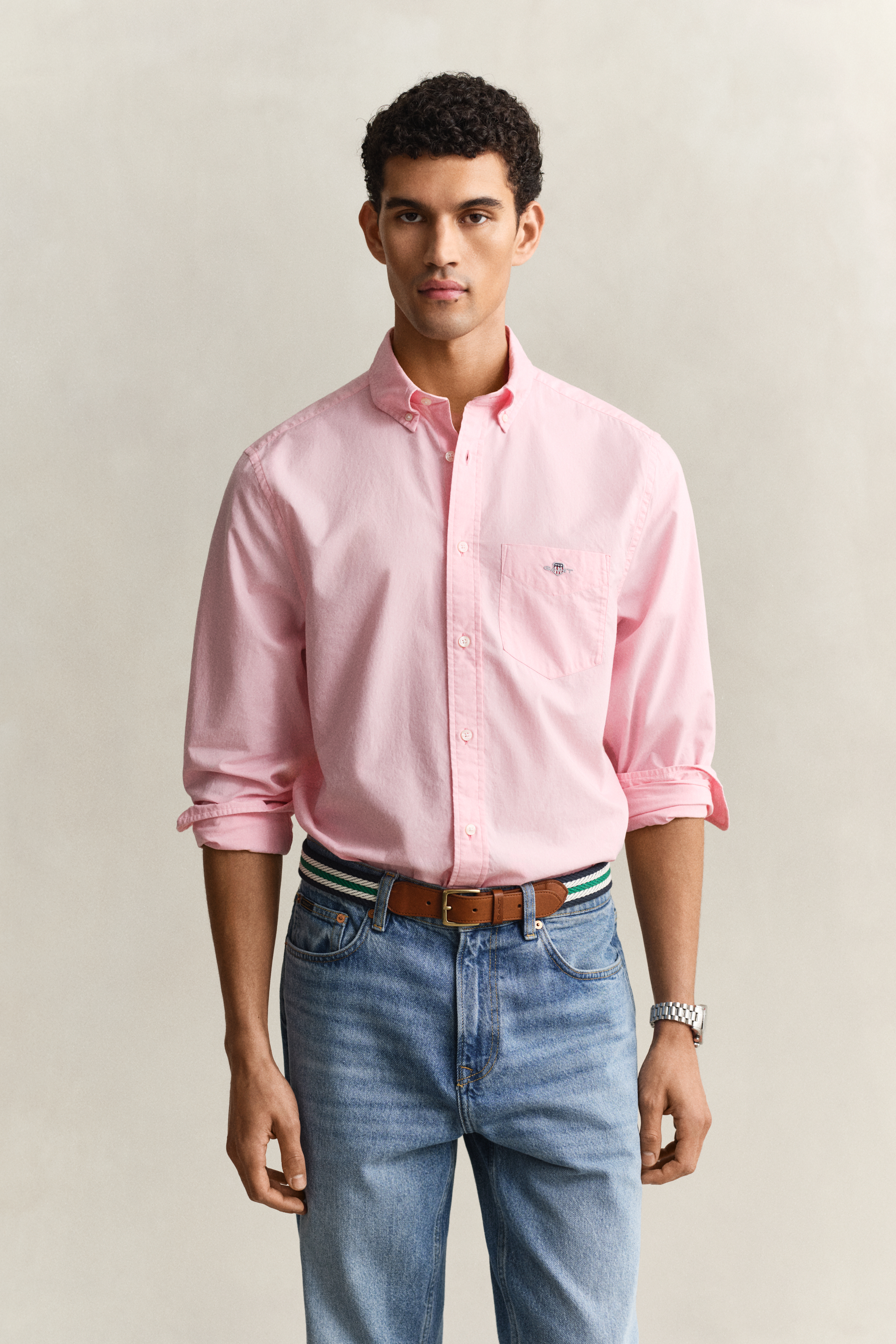 Gant Men's Washed Pink Regular Fit Classic Poplin Shirt (Xl)