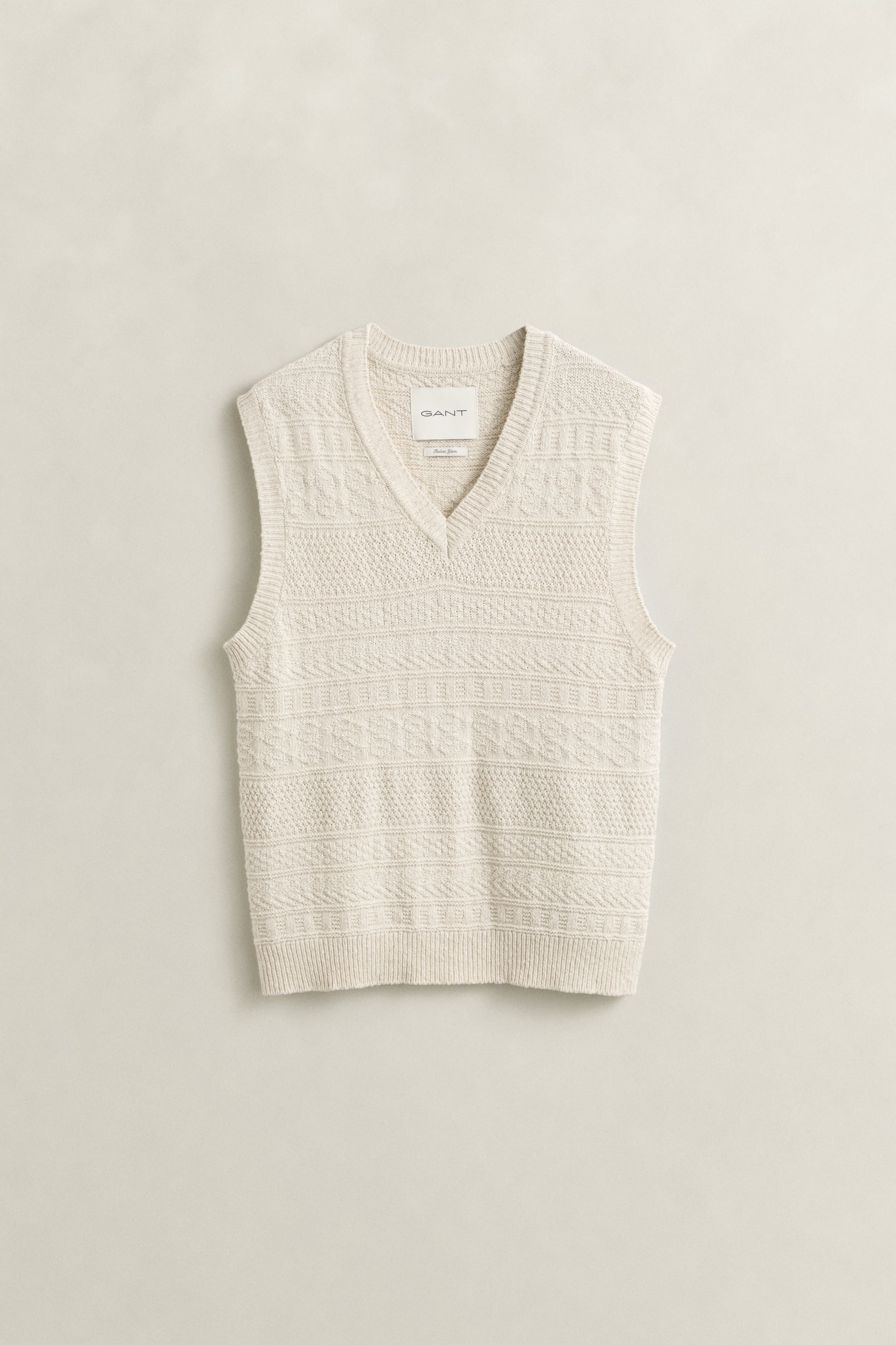 Textured Cotton Blend Vest