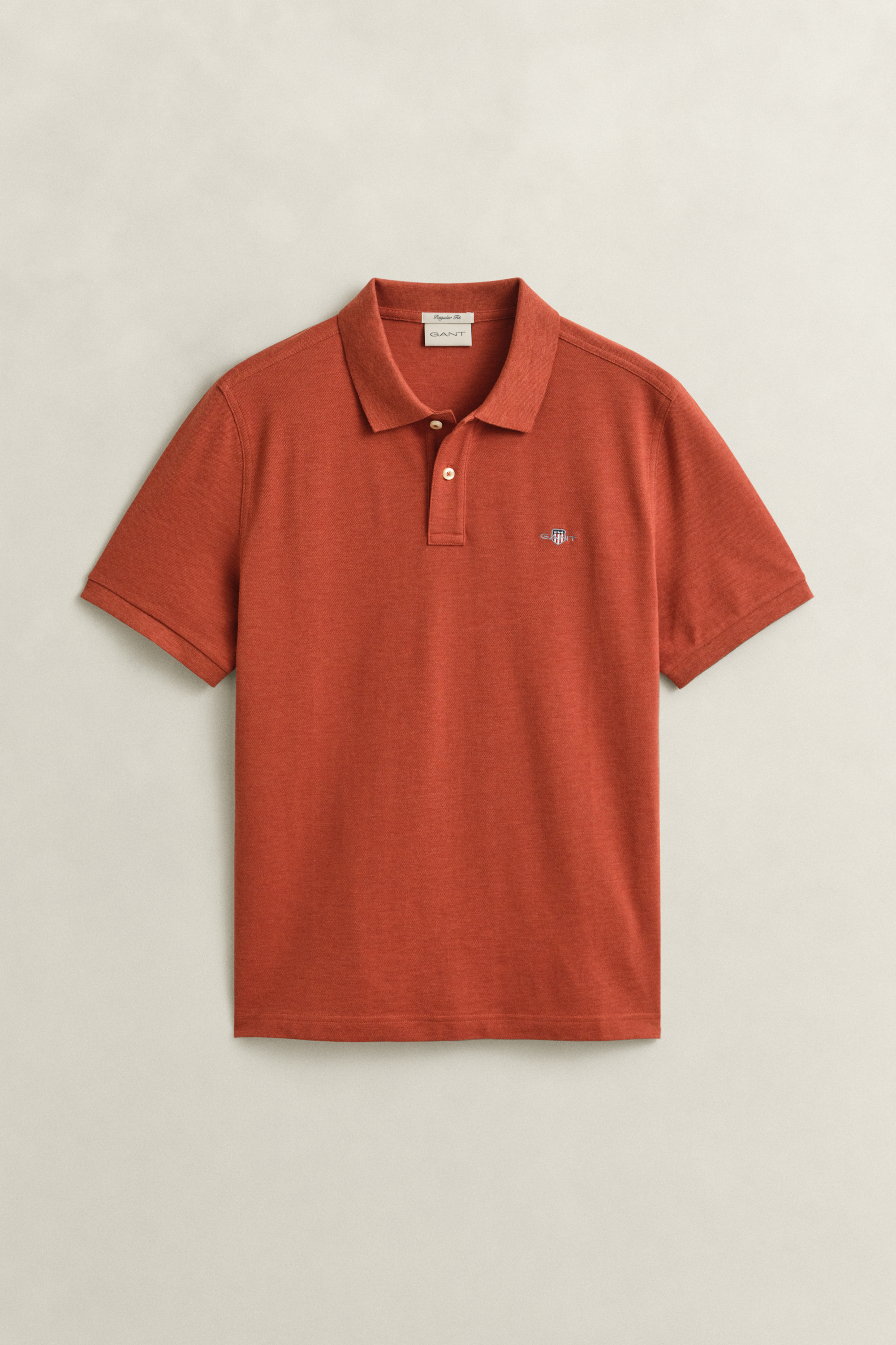 Gant Men's Iron Red Melange Regular Fit Polo Shirt (4Xl)