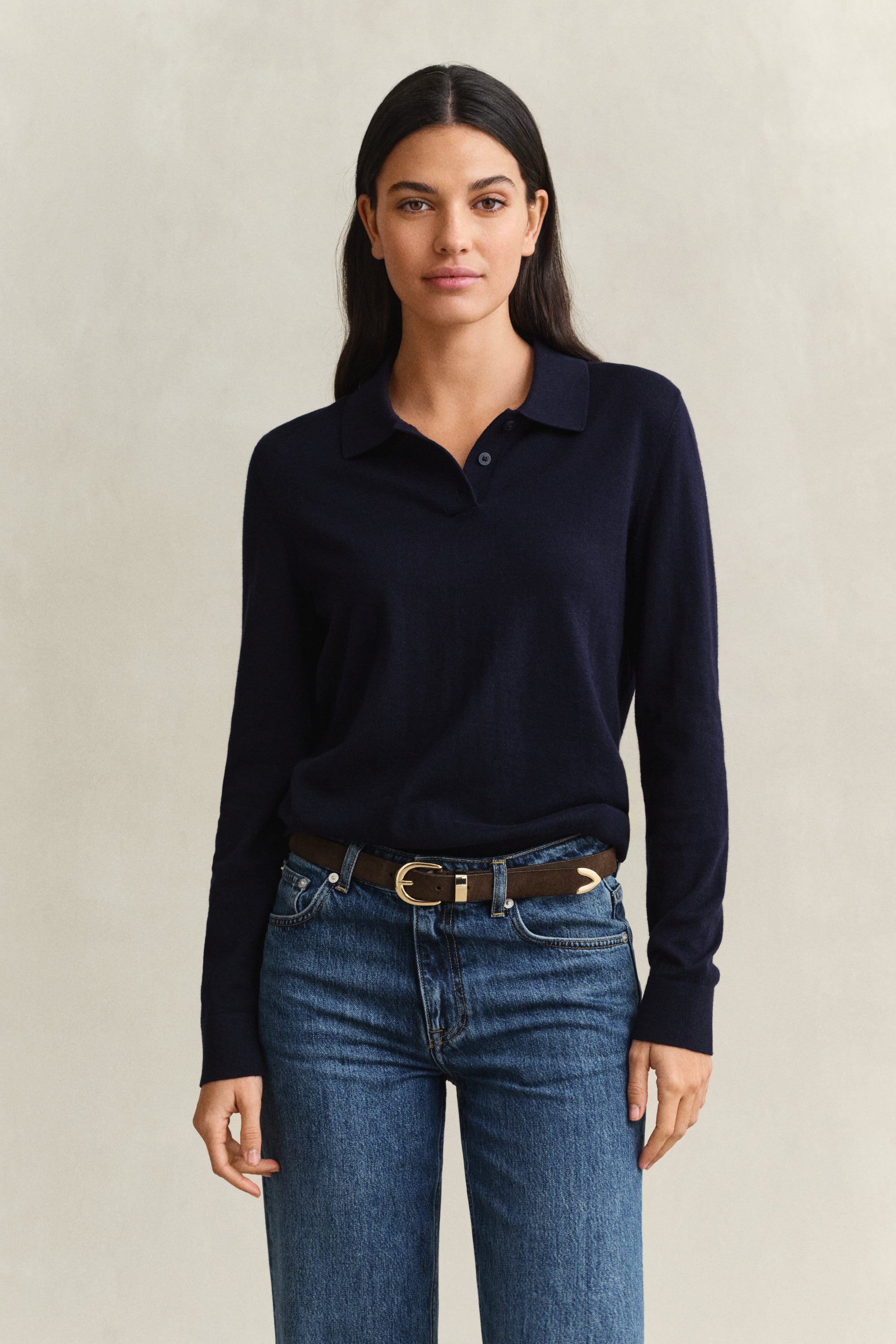 Gant Fine Knitted Sweater In Blue