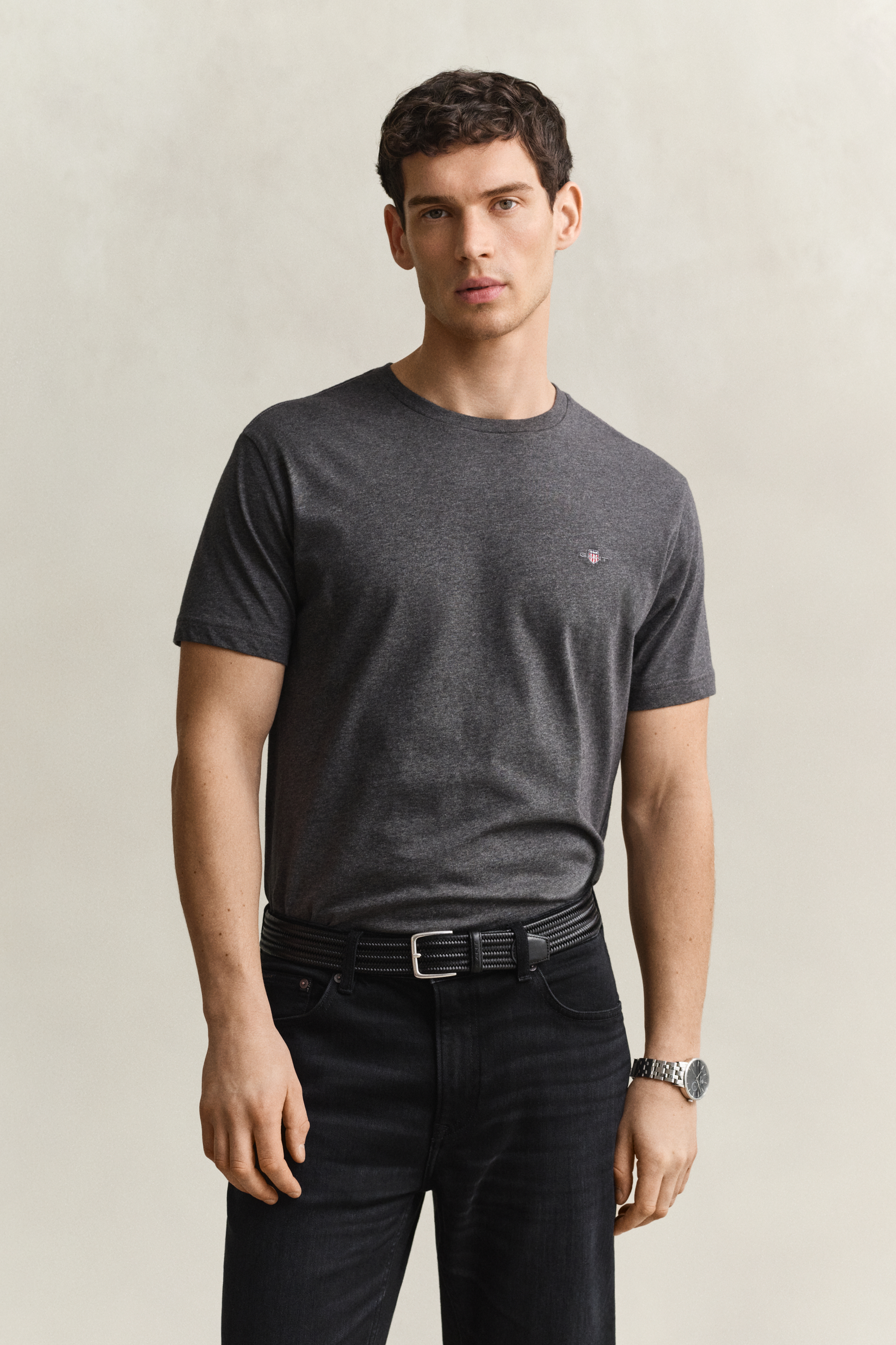 Gant Men's Dark Grey Regular Fit Shield T-Shirt (5Xl) Antracit Melange