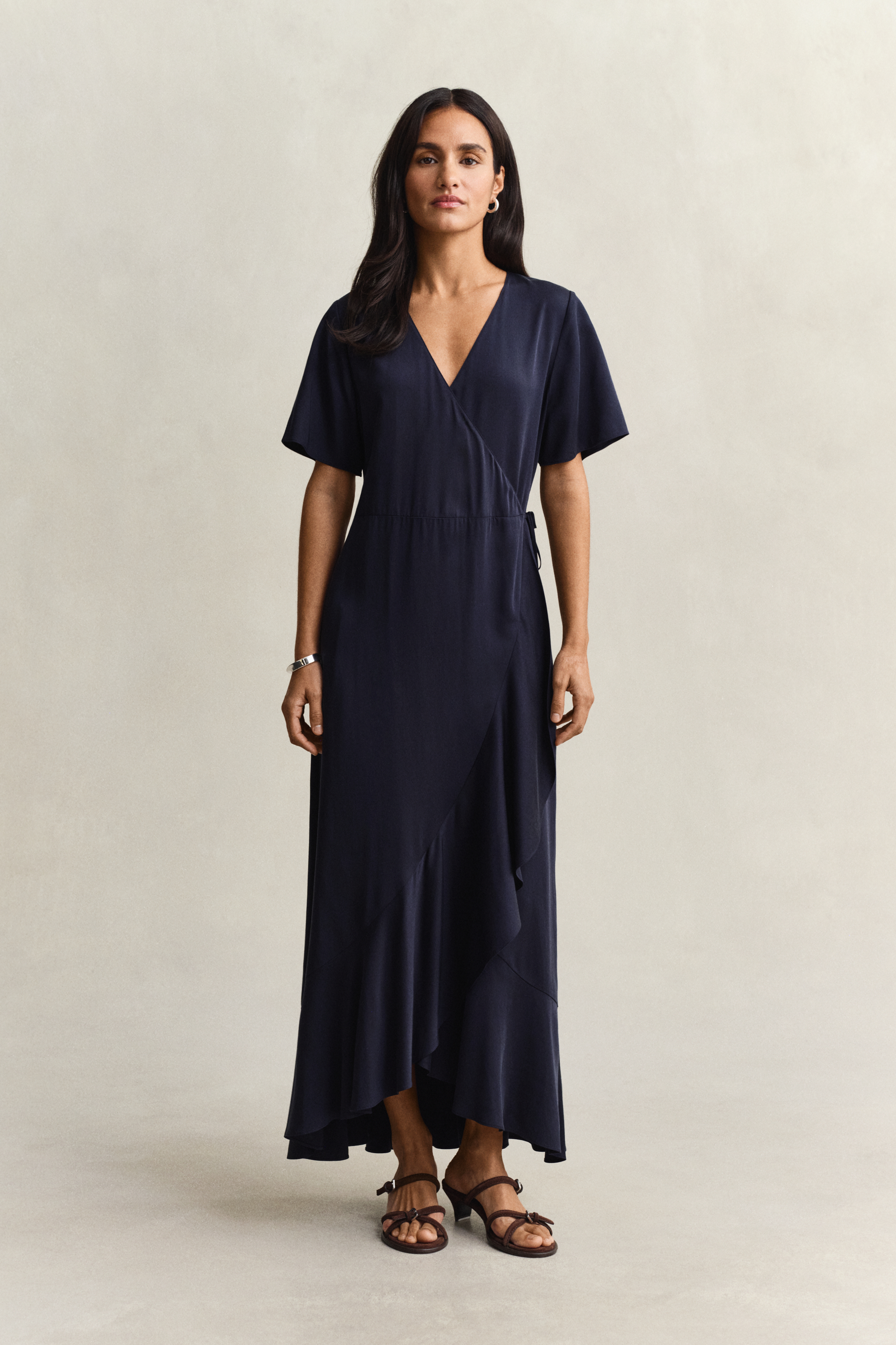Gant Women's Navy Frilly Wrap Dress (34) Evening Blue