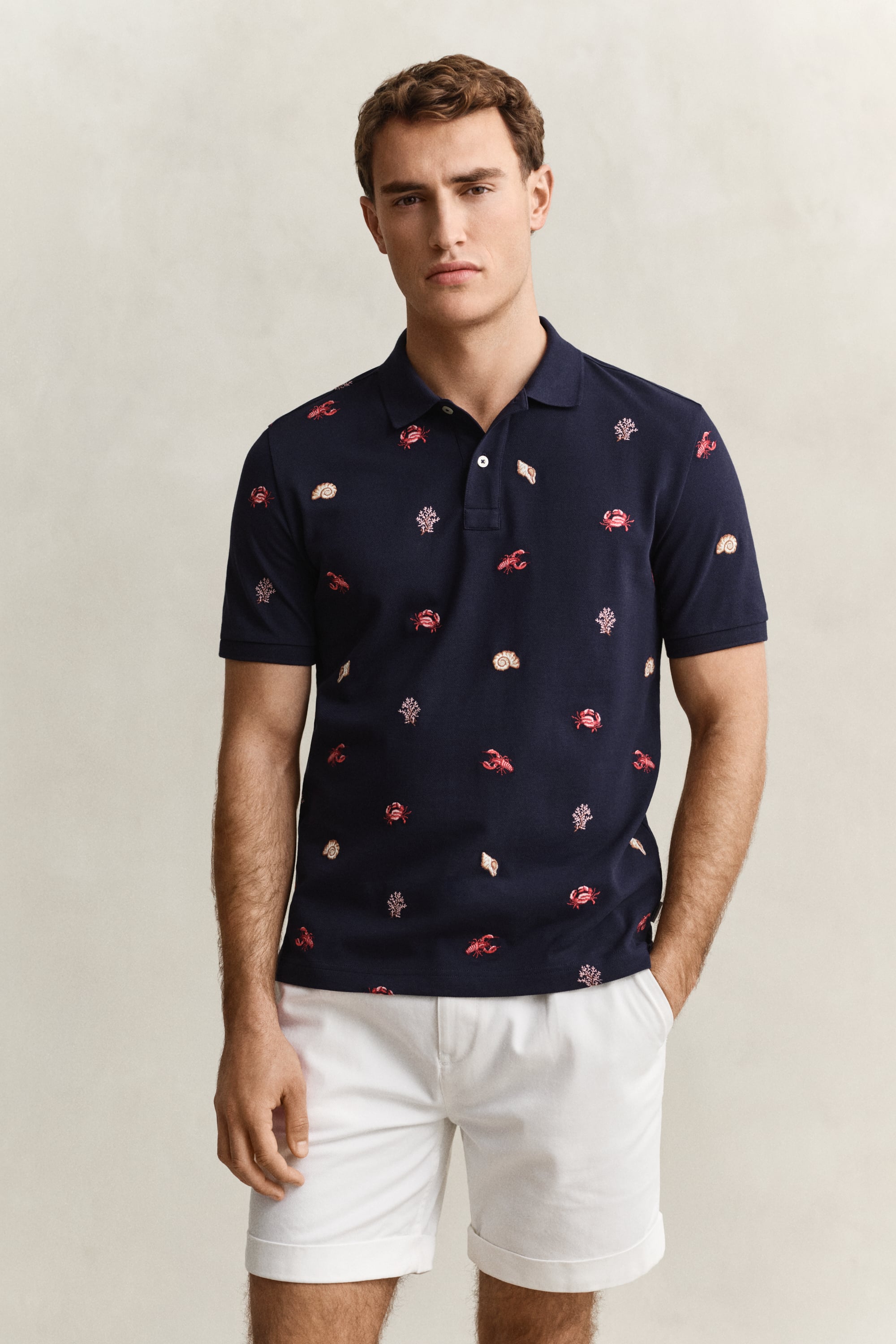 Gant Men's Navy Embroidered Polo Shirt (Xxl) Evening Blue