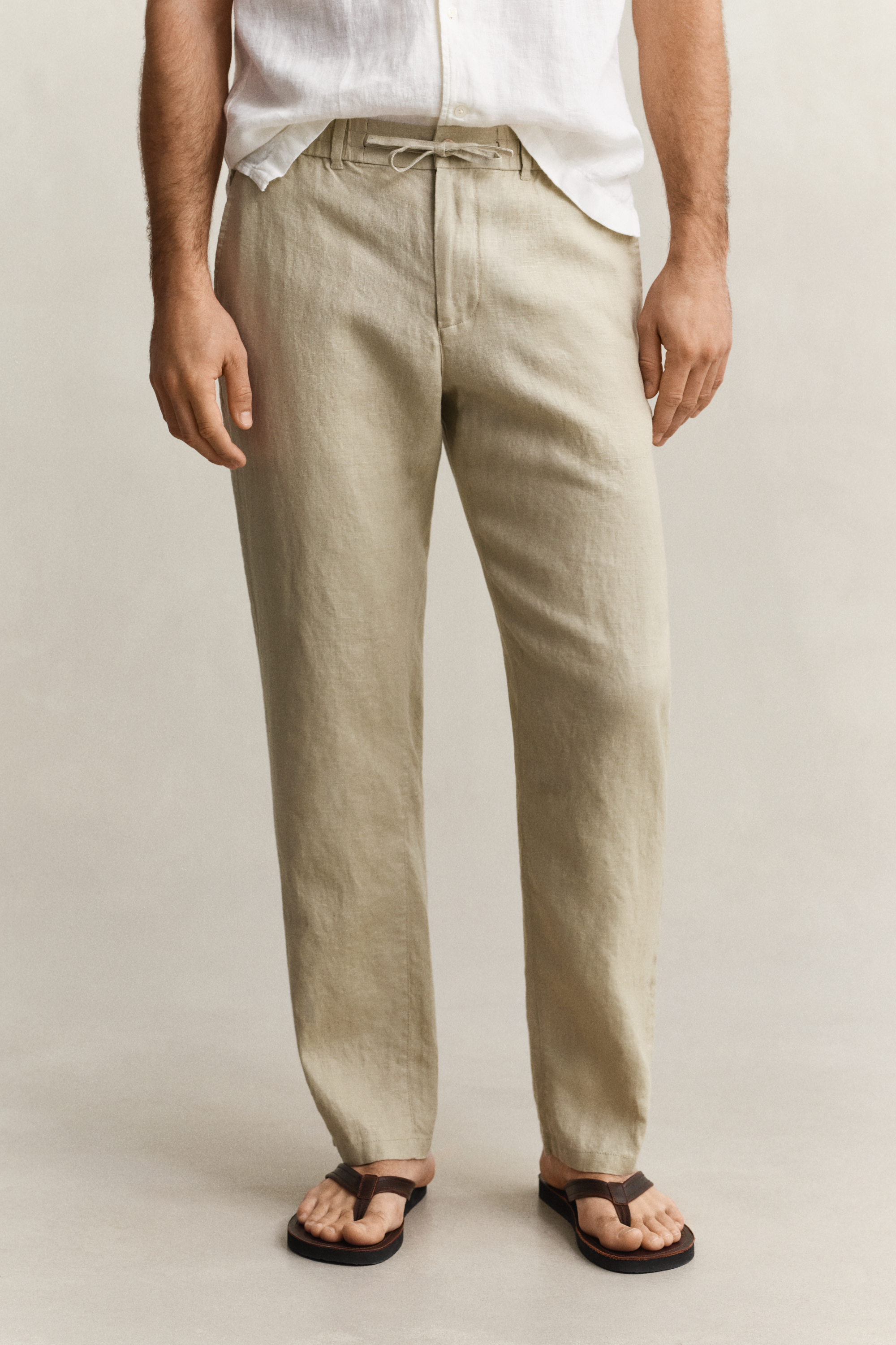 Gant Men's Oat Beige Linen Pants (Xxl)