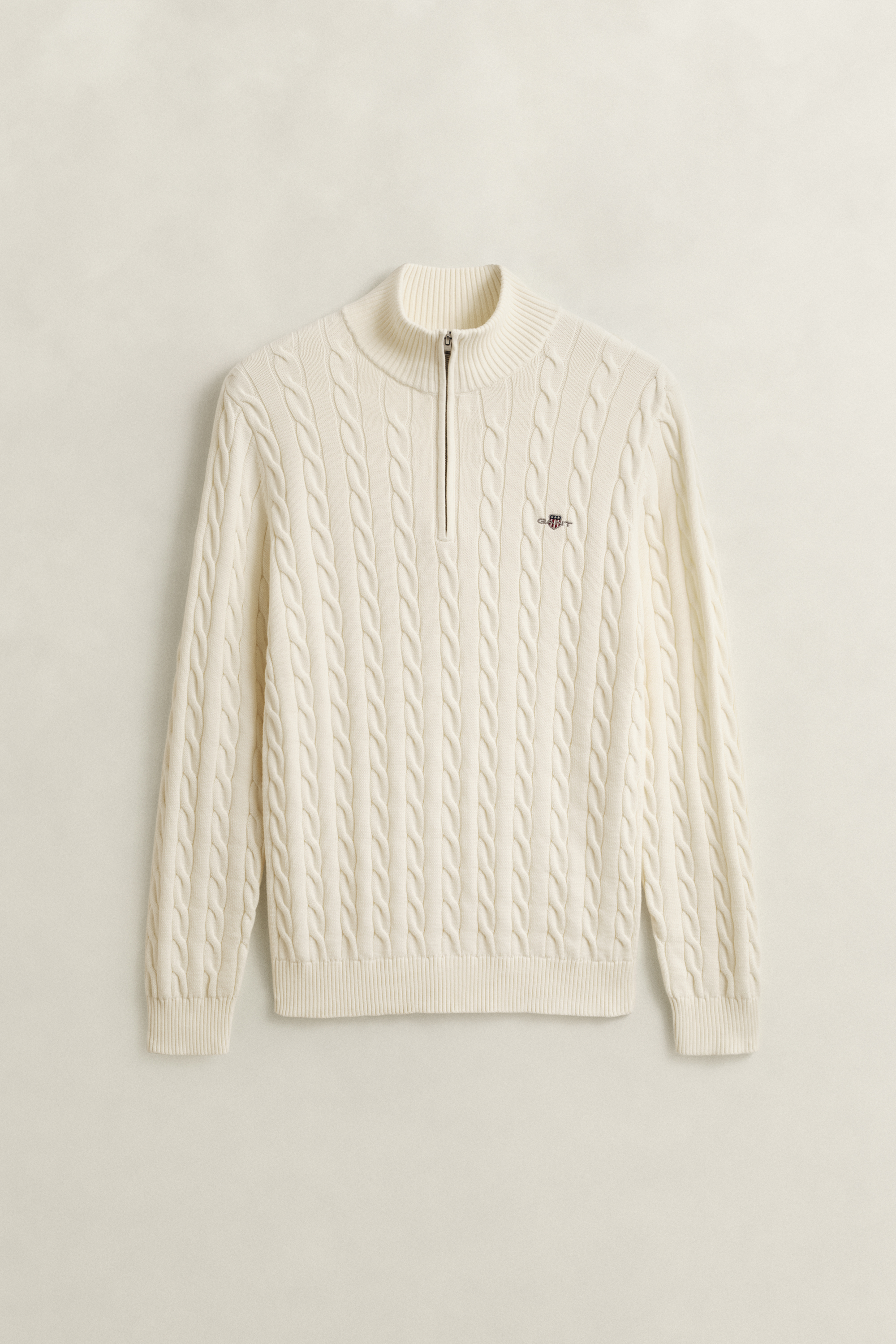 Cotton Cable Knit Half-Zip Sweater