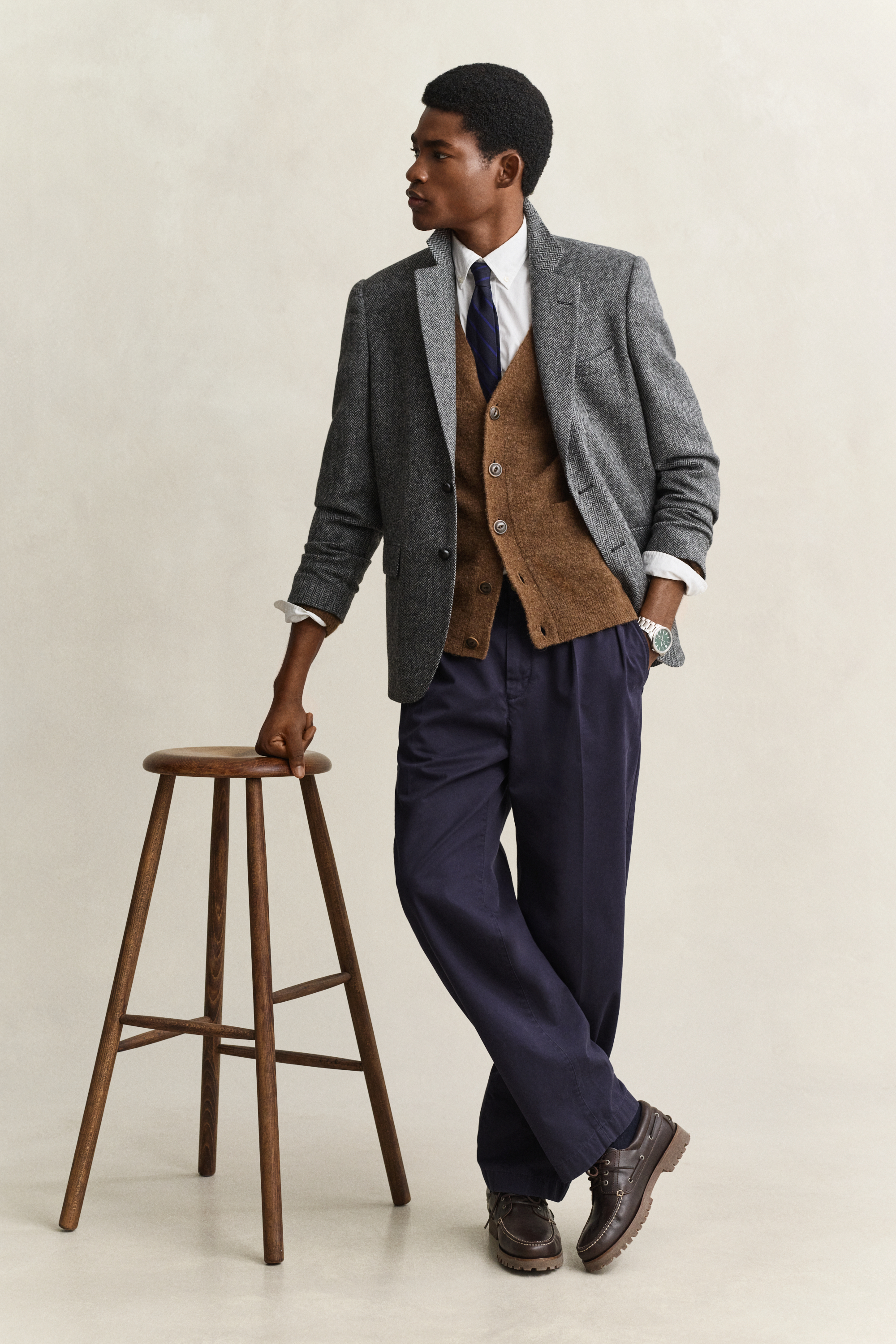 x Yale Tweed Blazer GREY