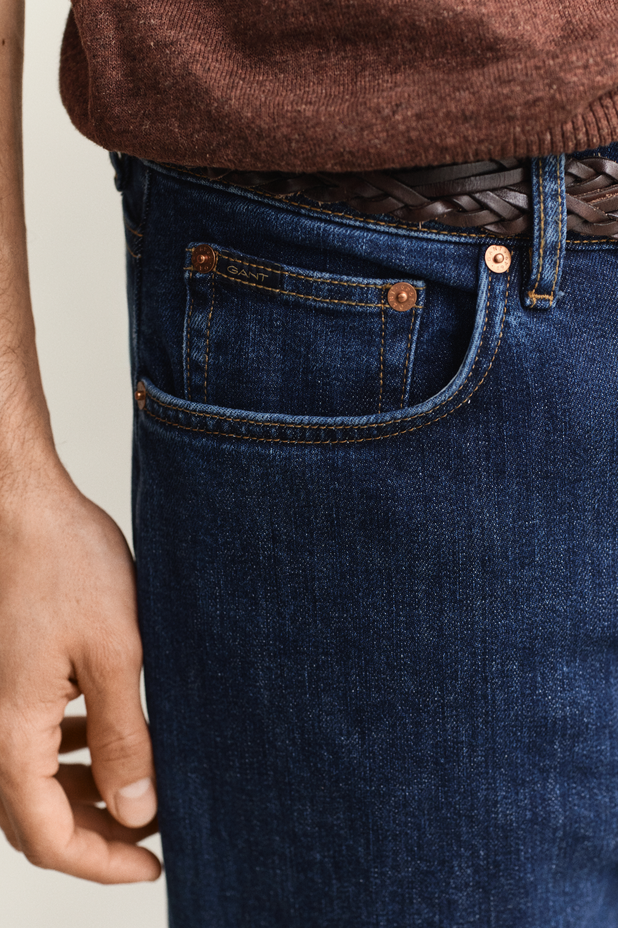 Gant Men's Blue Regular Fit Clean Wash Jeans (34/32) Mid