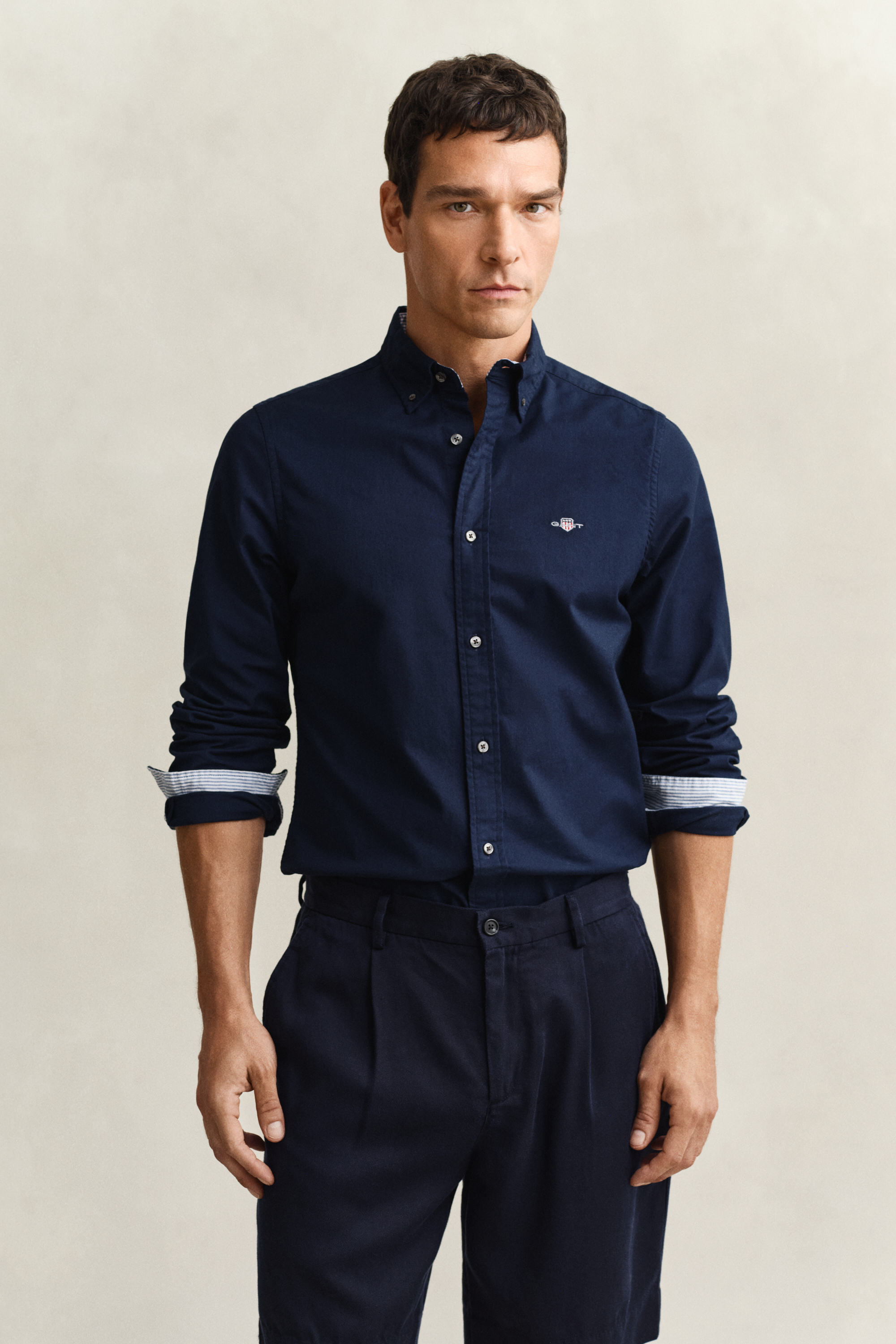 Gant Men's Navy Stretch Oxford Shirt (S) Marine