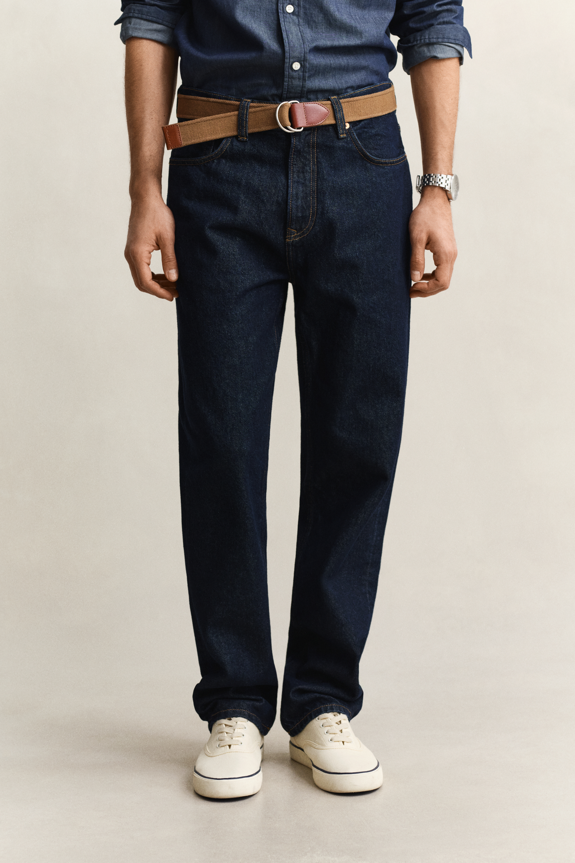 Gant Men's Navy Straight Fit Jeans (36/34) Dark Blue