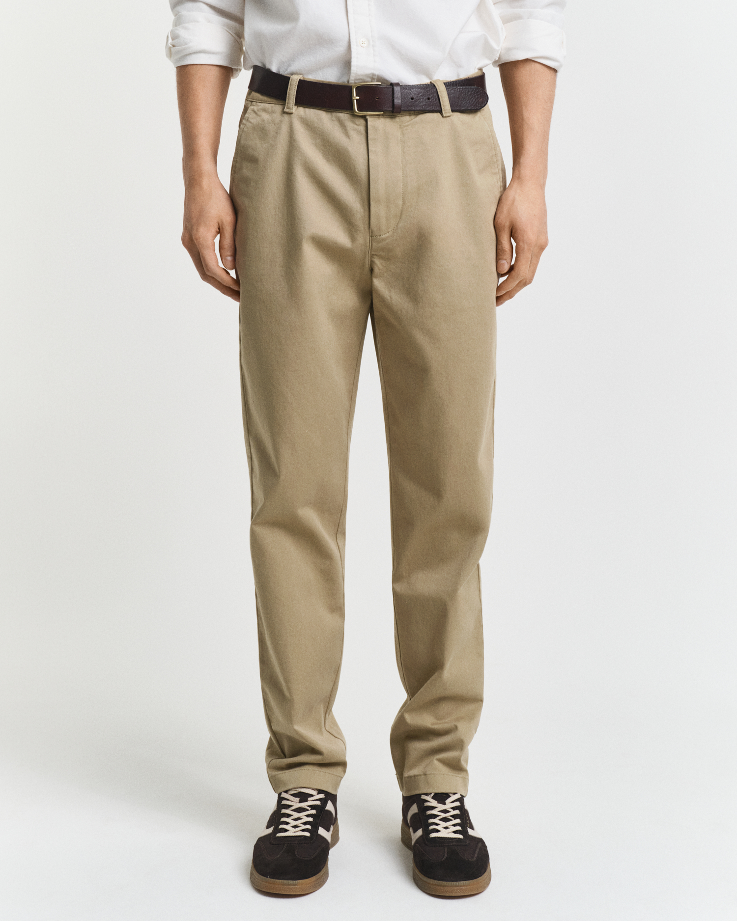 Gant Men's Khaki Regular Fit Super Comfort Chinos (32/34) Dark