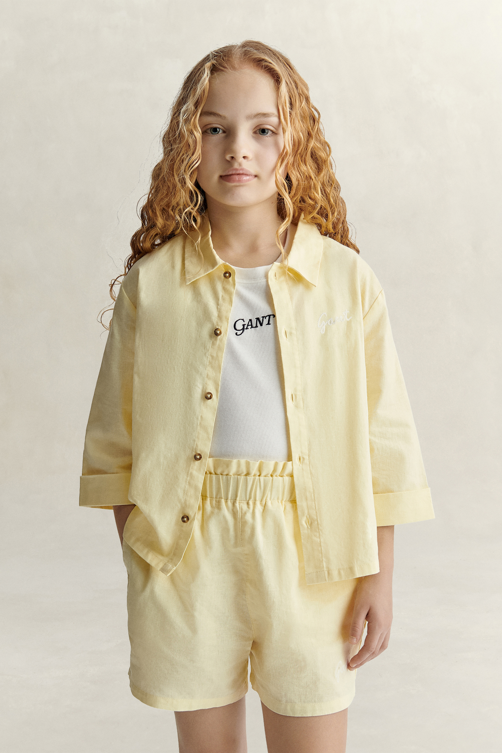 Gant Women's Vanilla Yellow Teens Teen Girls Overshirt (122/128)