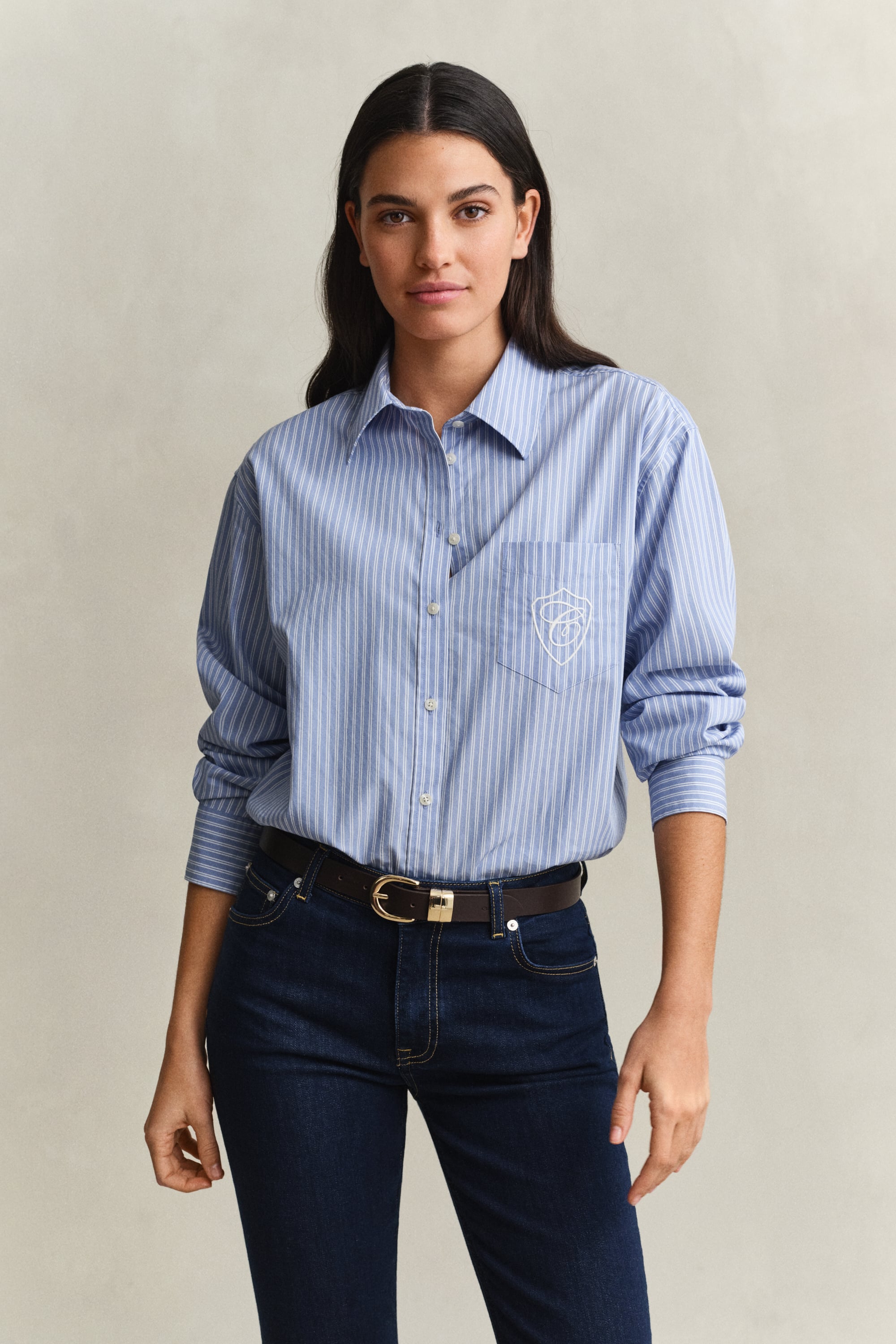Gant Relaxed Fit Striped Classic Poplin Shirt