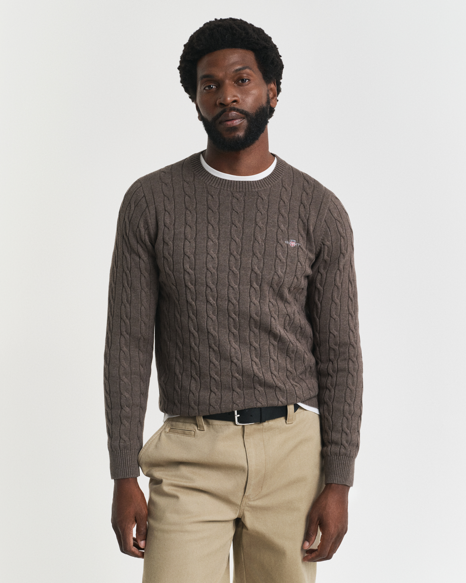 Gant Men's Cotton Cable Knit Crew Neck Sweater (M) Medium