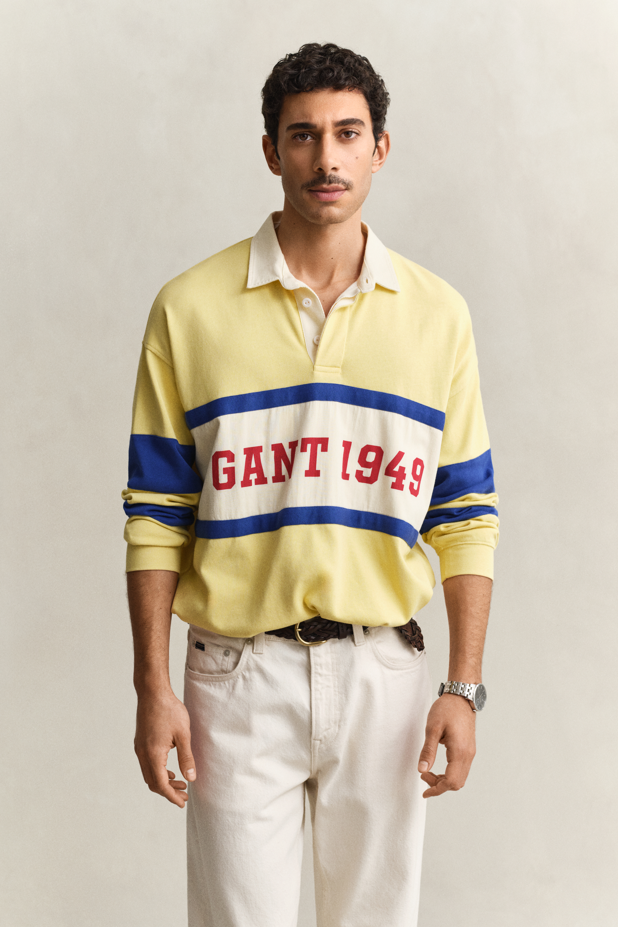 Gant Men's Light Mustard Yellow Long Sleeve Rugger (Xxl)
