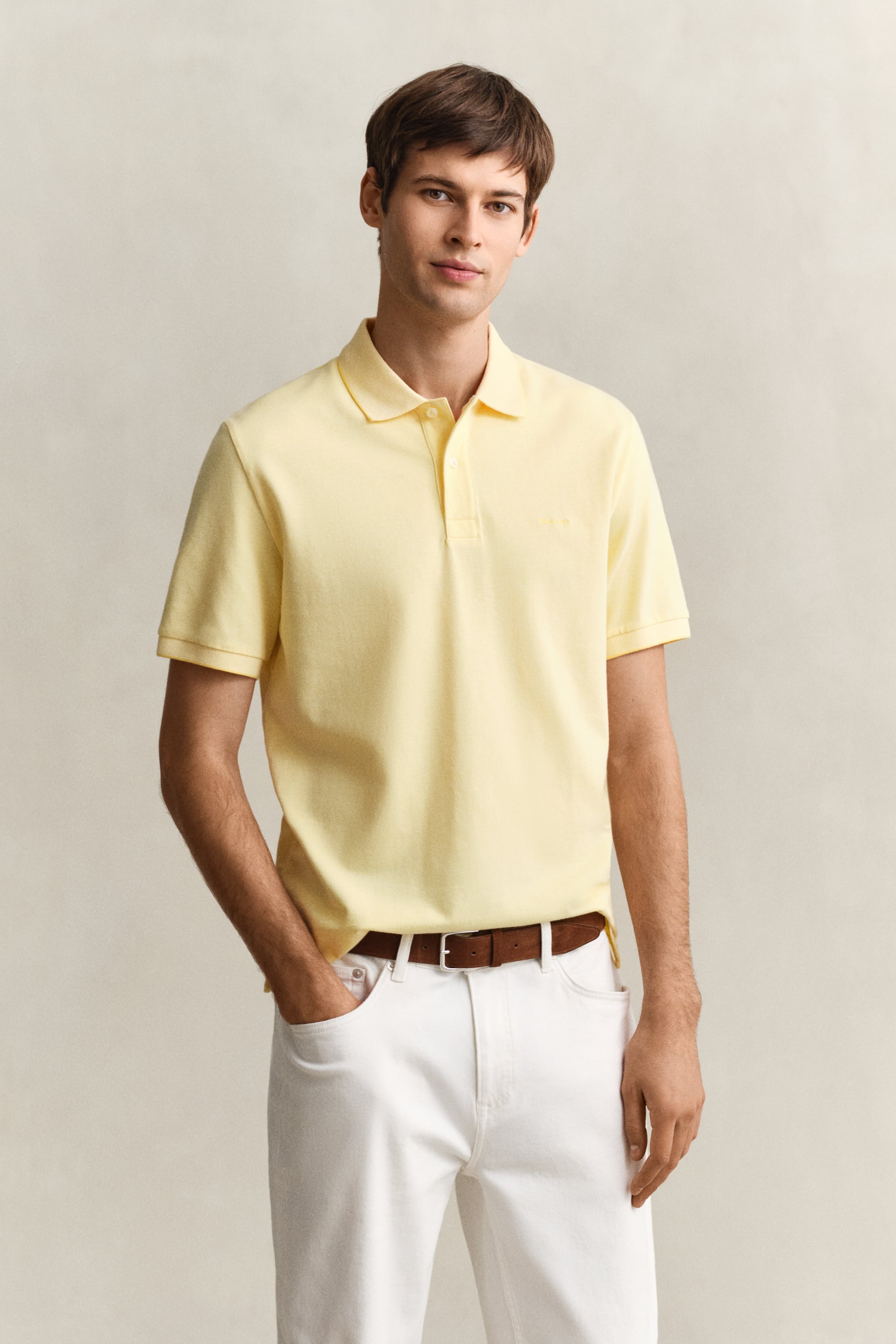 Gant Men's Banana Yellow Two-Toned Polo Shirt (Xxxl)