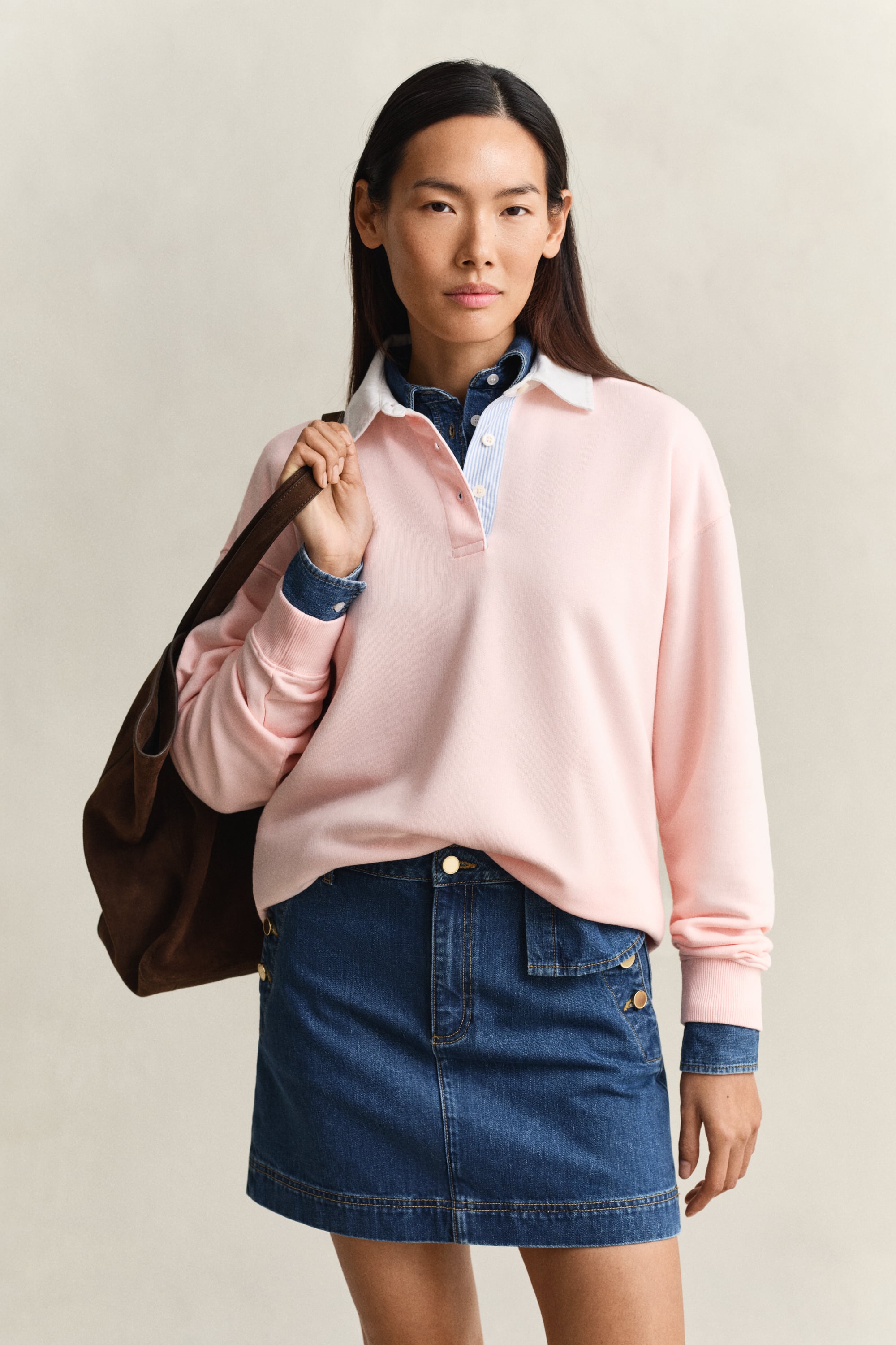 Gant Women's Apricot Pink Rugger Sweatshirt (Xxl)