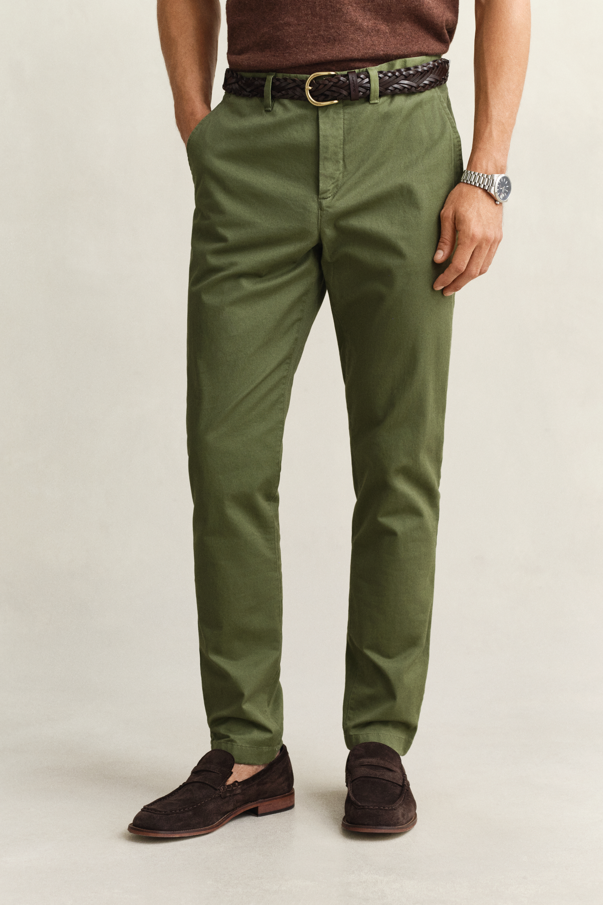 Gant Men's Dry Herb Green Slim Fit Classic Chinos (42/34)