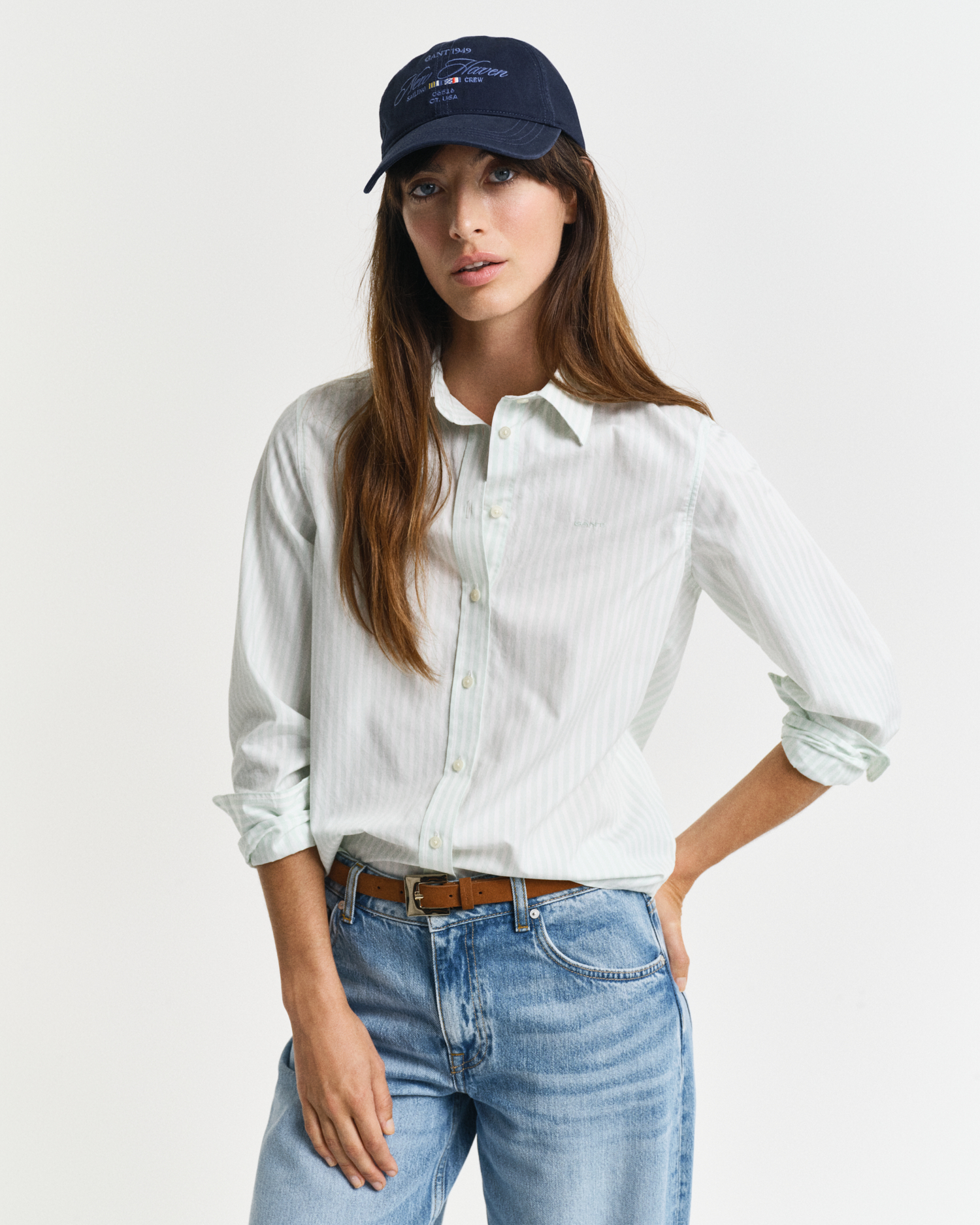 Gant Women's Women Regular Fit Striped Poplin Shirt (34) Size 34