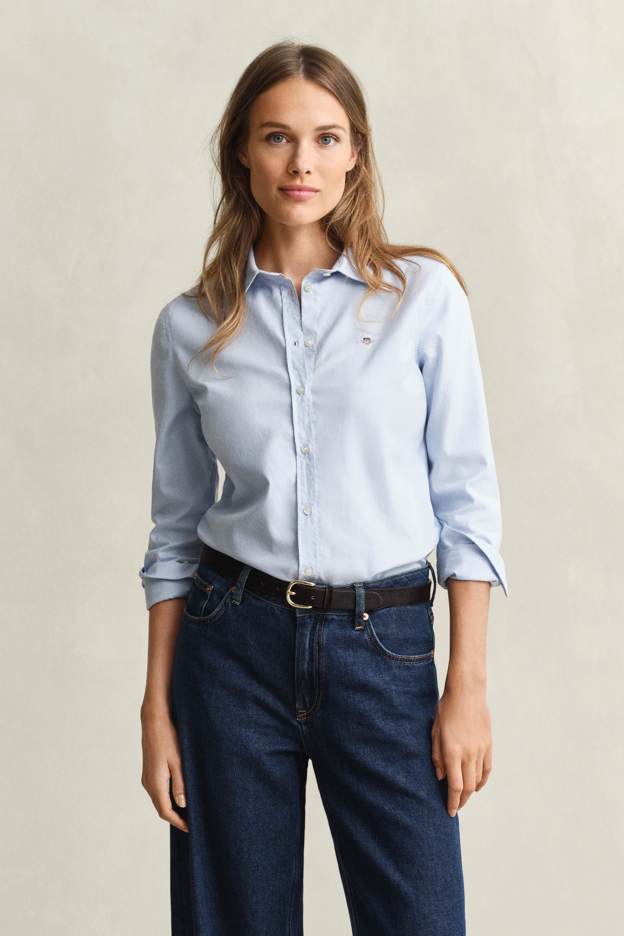 Gant Women's Light Blue Stretch Oxford Shirt (36)