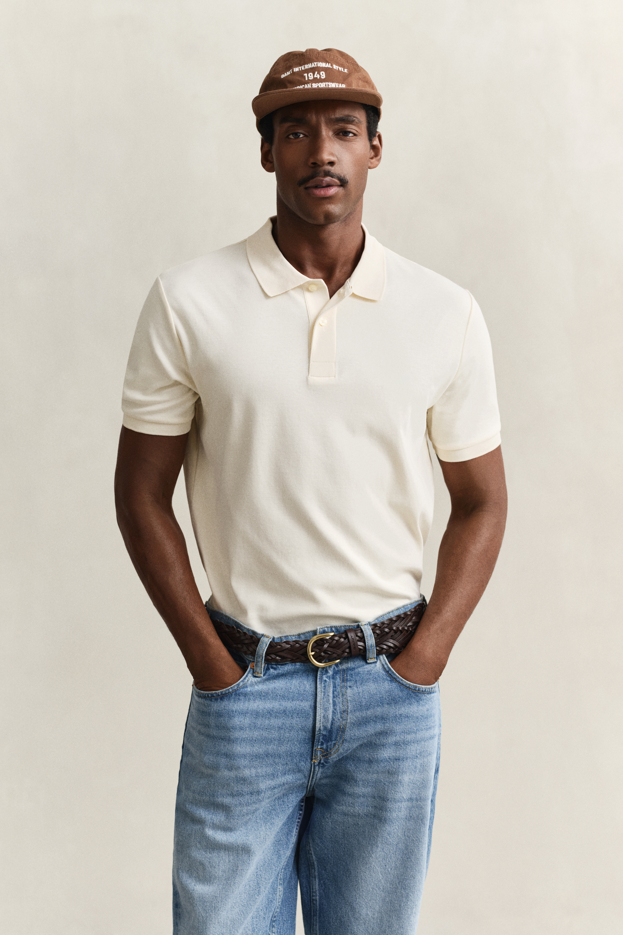 Gant Men's Creamed White Interlock Polo Shirt (Xxl)