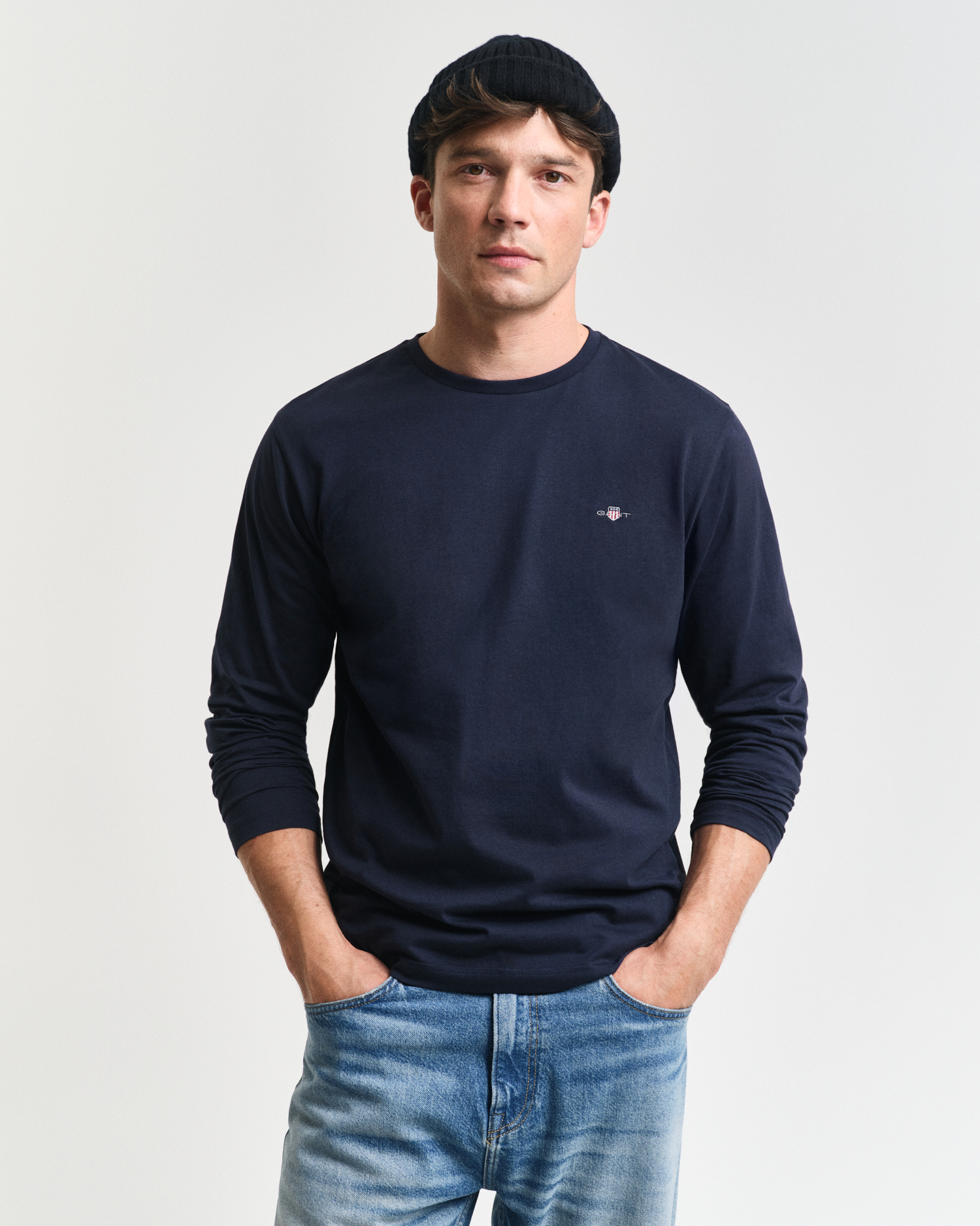 Gant Men's Blue Shield Long Sleeve T-Shirt (L) Large