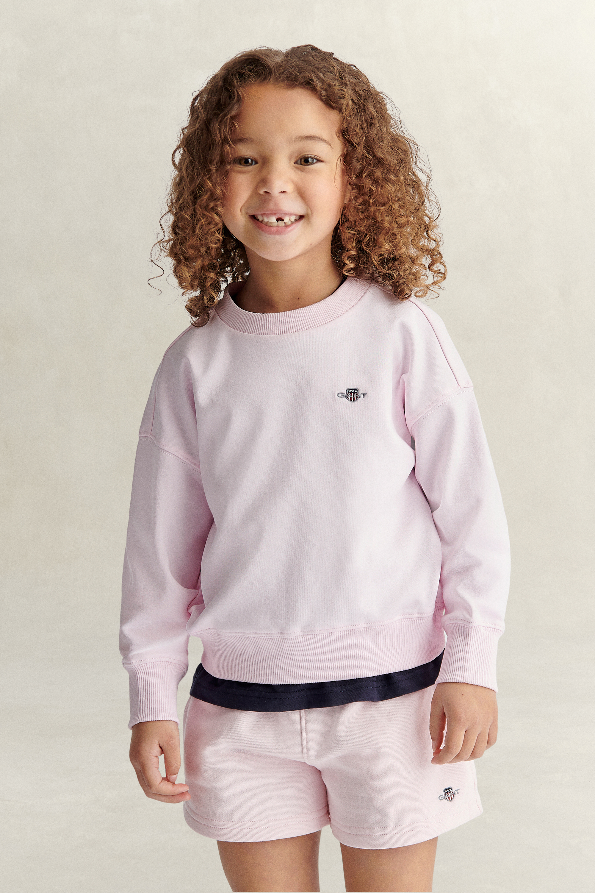 Gant Girls Pink Kids Oversized Shield Sweatshirt (92) Light