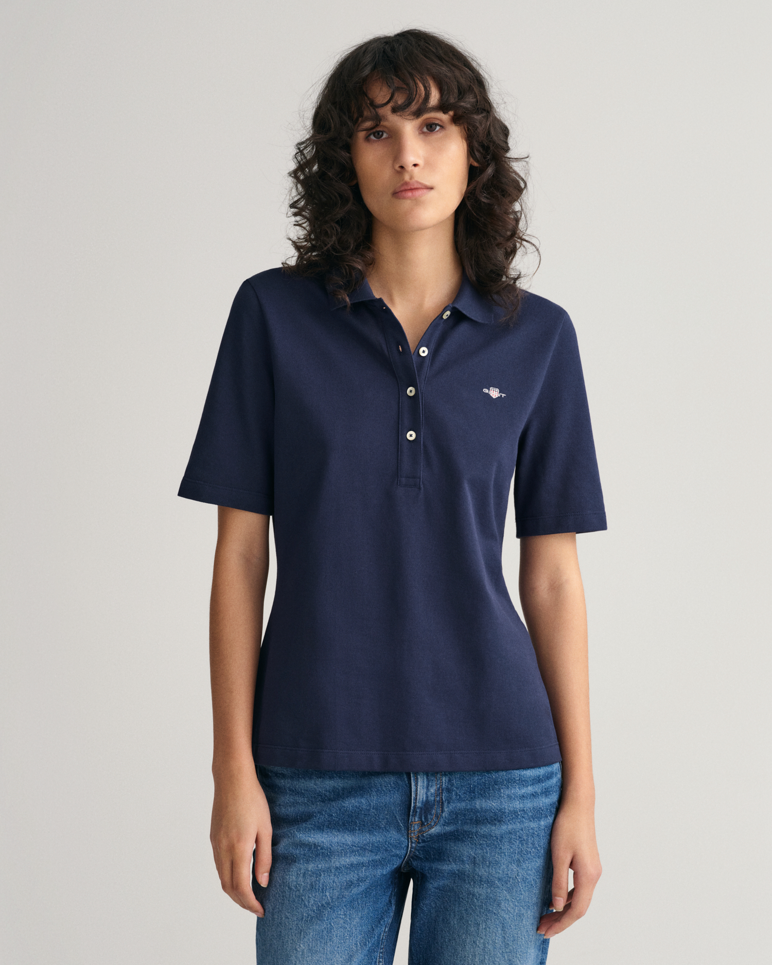 GANT Women Shield Piqué Polo Shirt (XL) Blue
