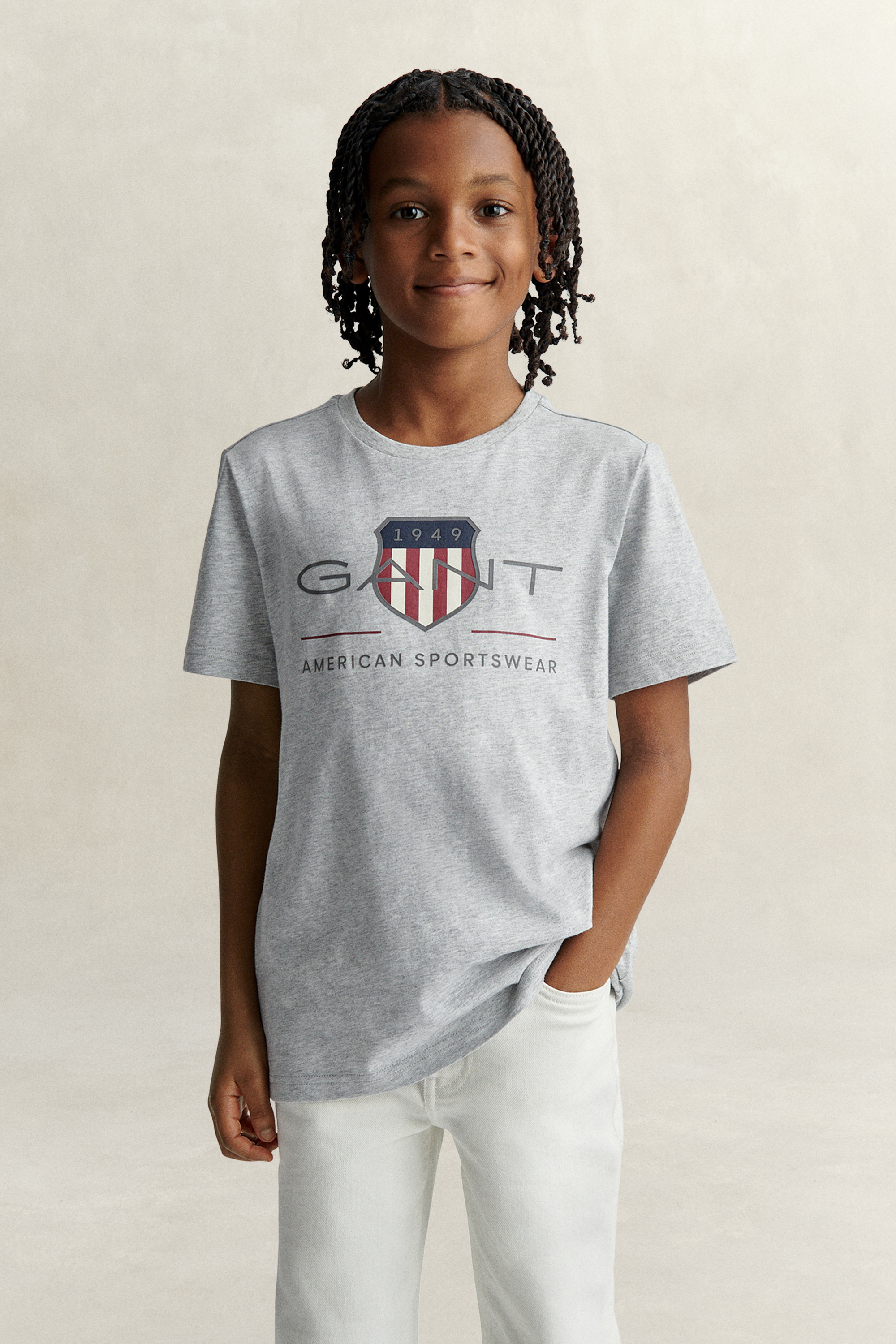 Gant Unisex Grey Teens Archive Shield T-Shirt (122/128) Melange