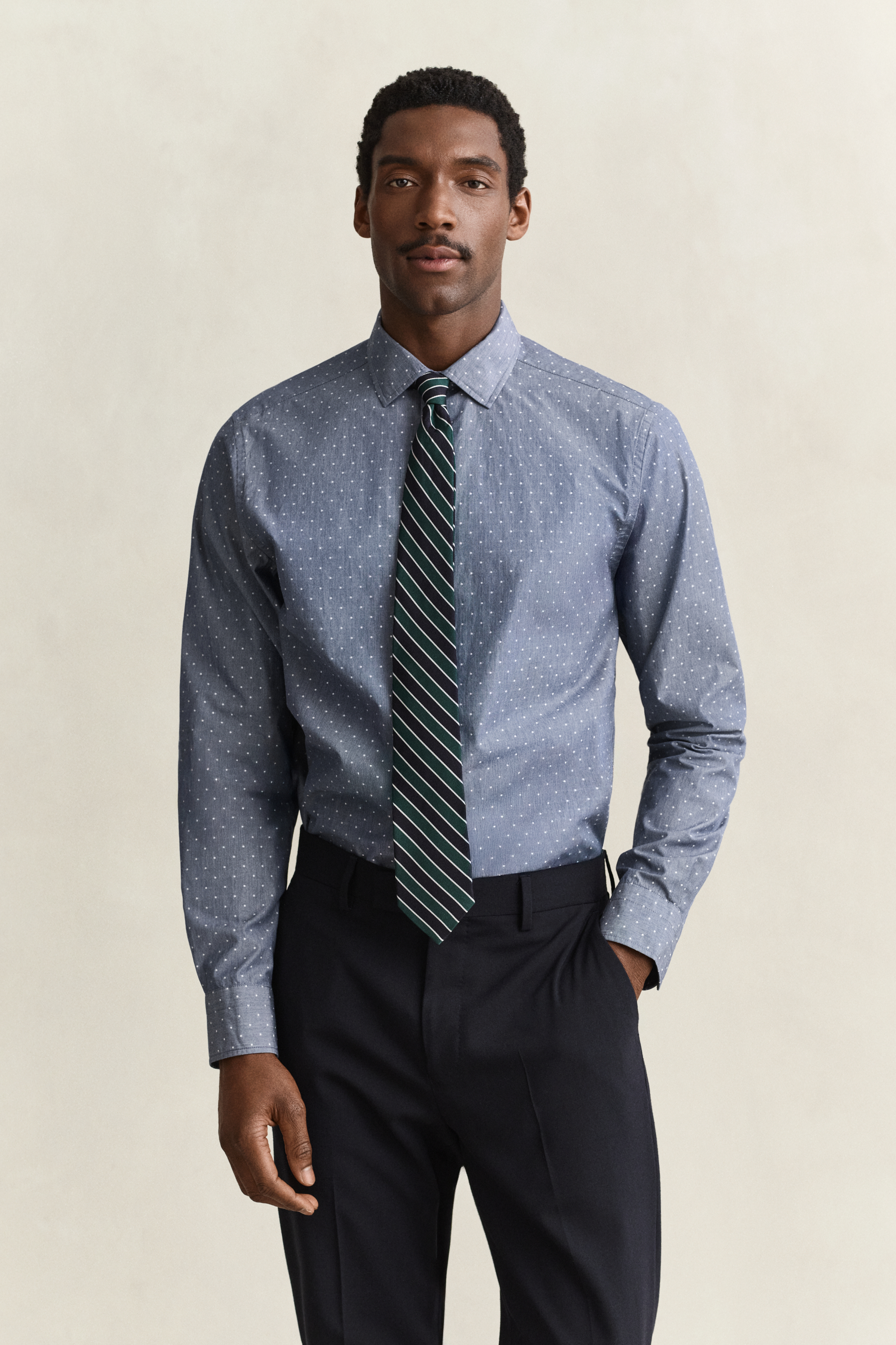Gant Men's Bleu Long Sleeve Shirt Fil - Image 2