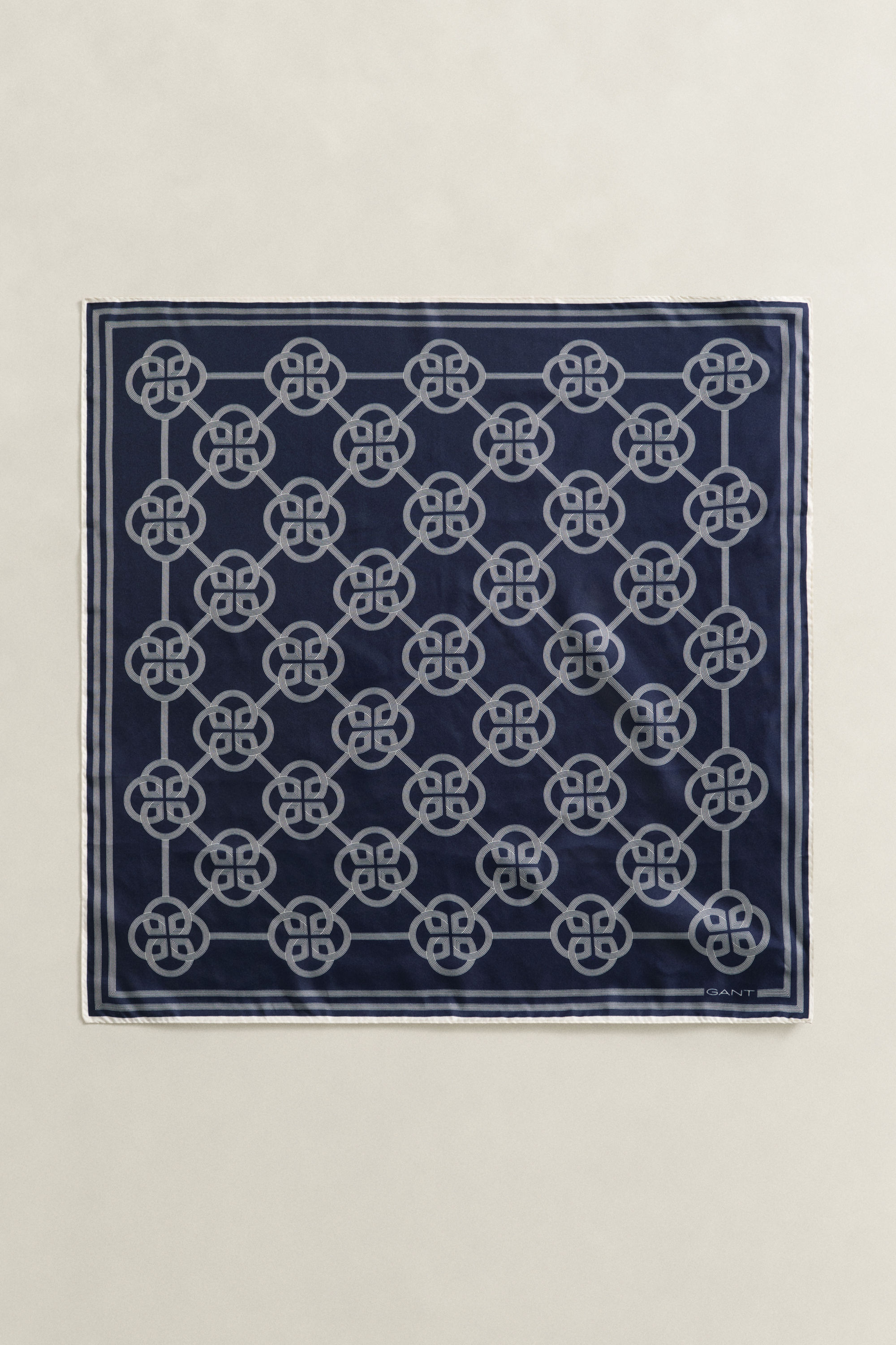 Gant Women's Navy Monogram Print Silk Scarf (One Size) Evening Blue
