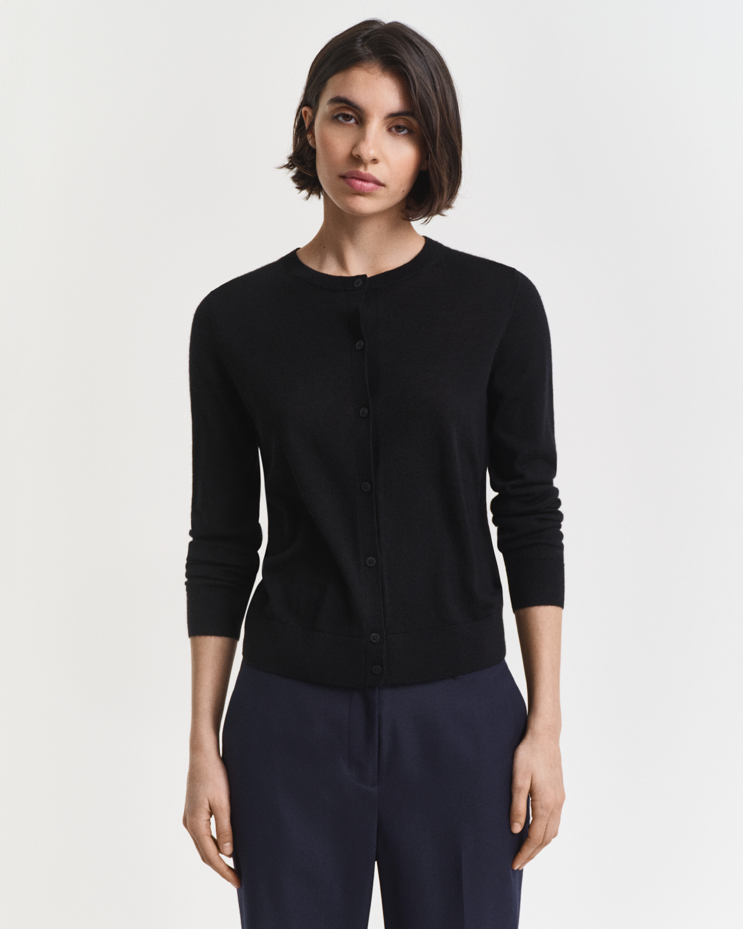 Gant Women's Black Extra Fine Merino Wool Cardigan ) Xxl