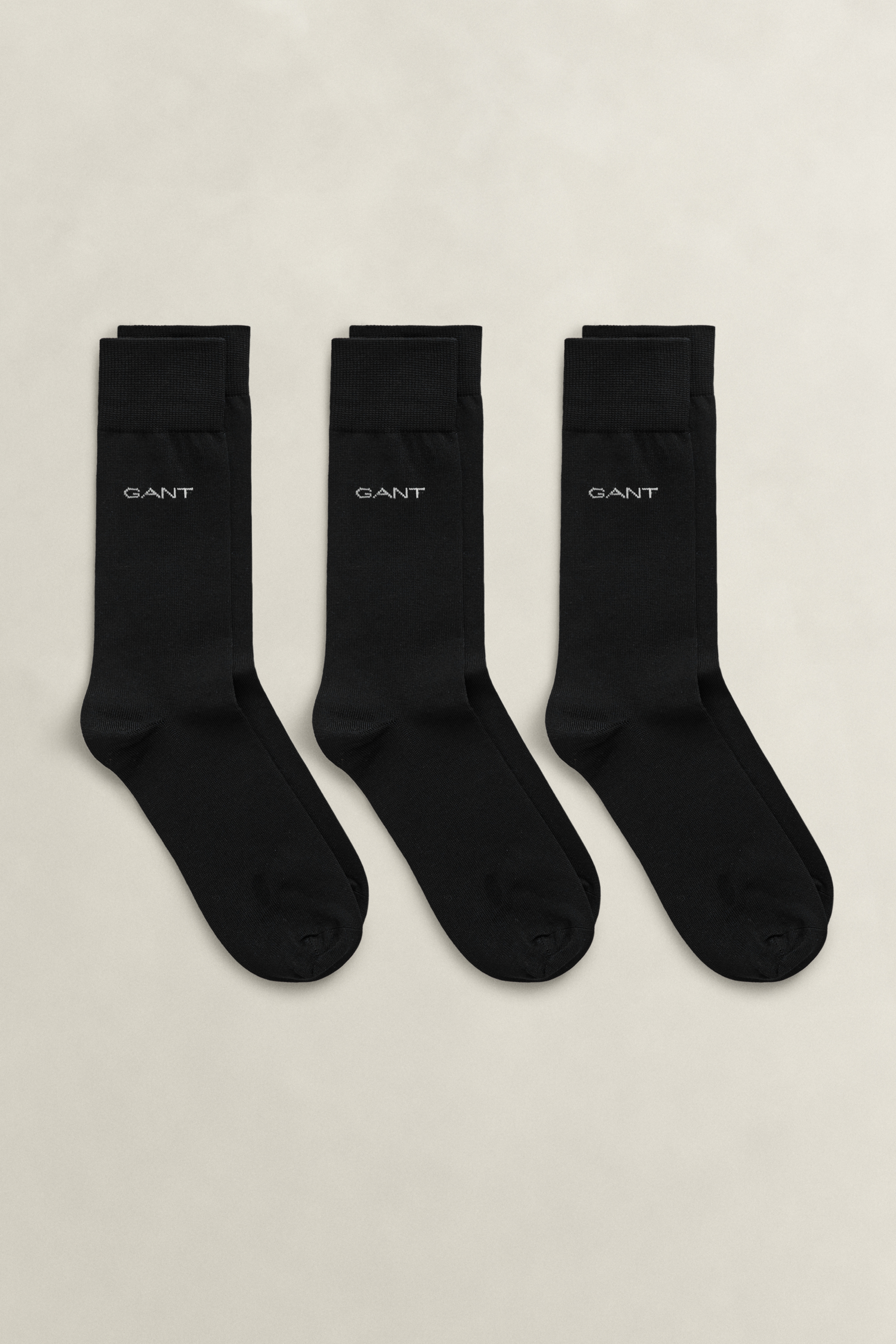 Gant Men's Black 3-Pack Mercerized Cotton Socks (40-42)