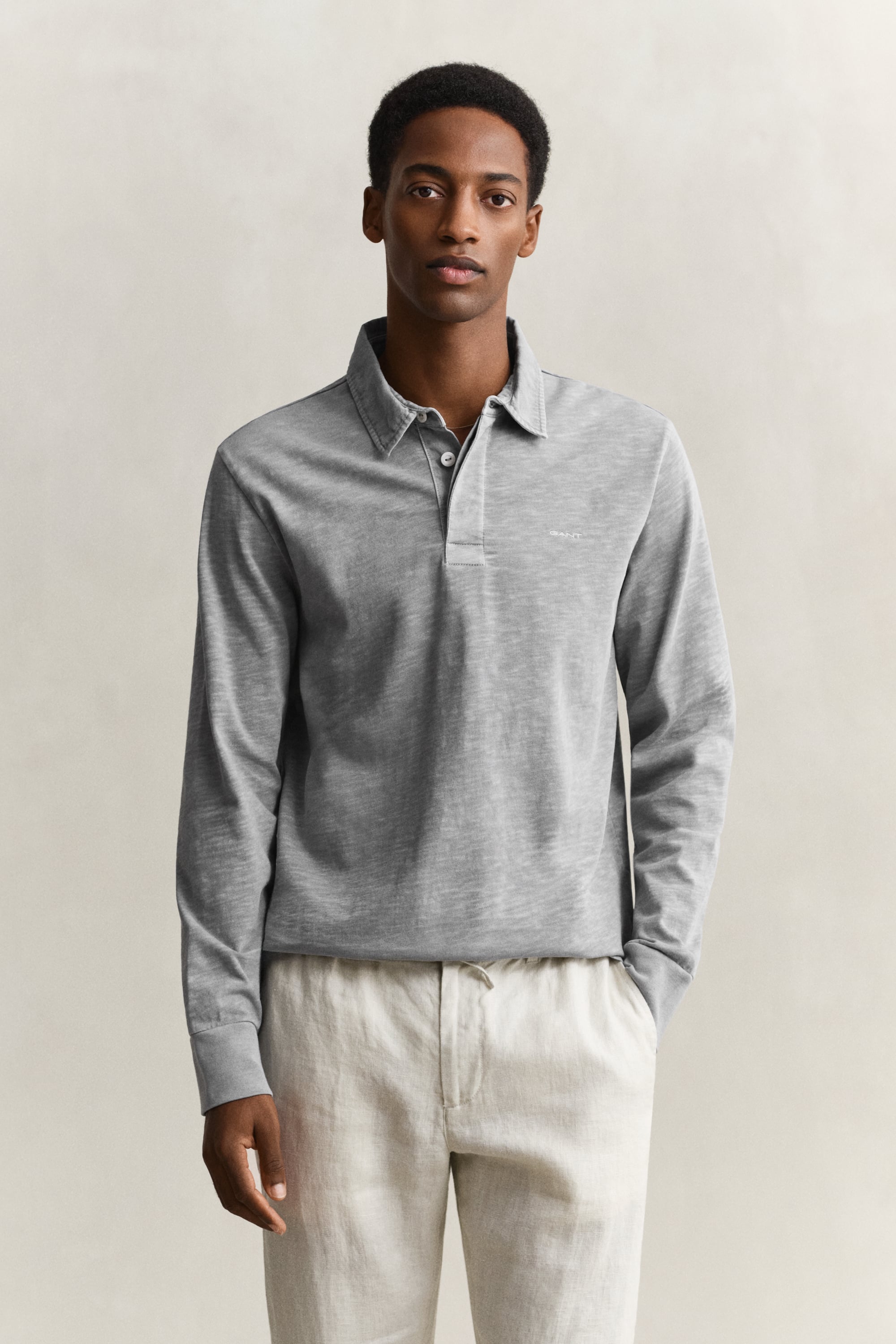 Gant Men's Ceramic Grey Washed Heavy Rugger (4Xl)