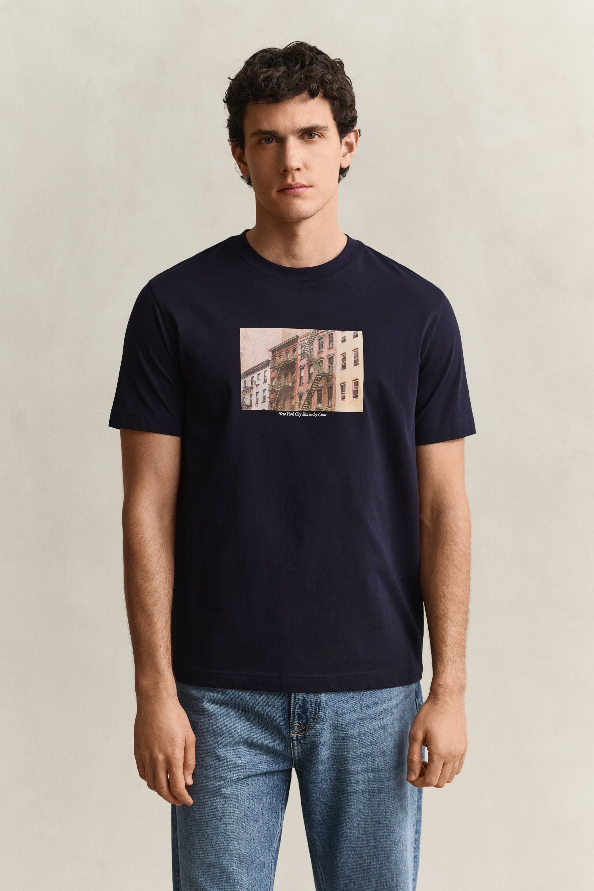 Gant , T-Shirts, Male, Blue, M, - Seasonal Graphic T-Shirt In Evening Blue 2003449 433 - Image 2