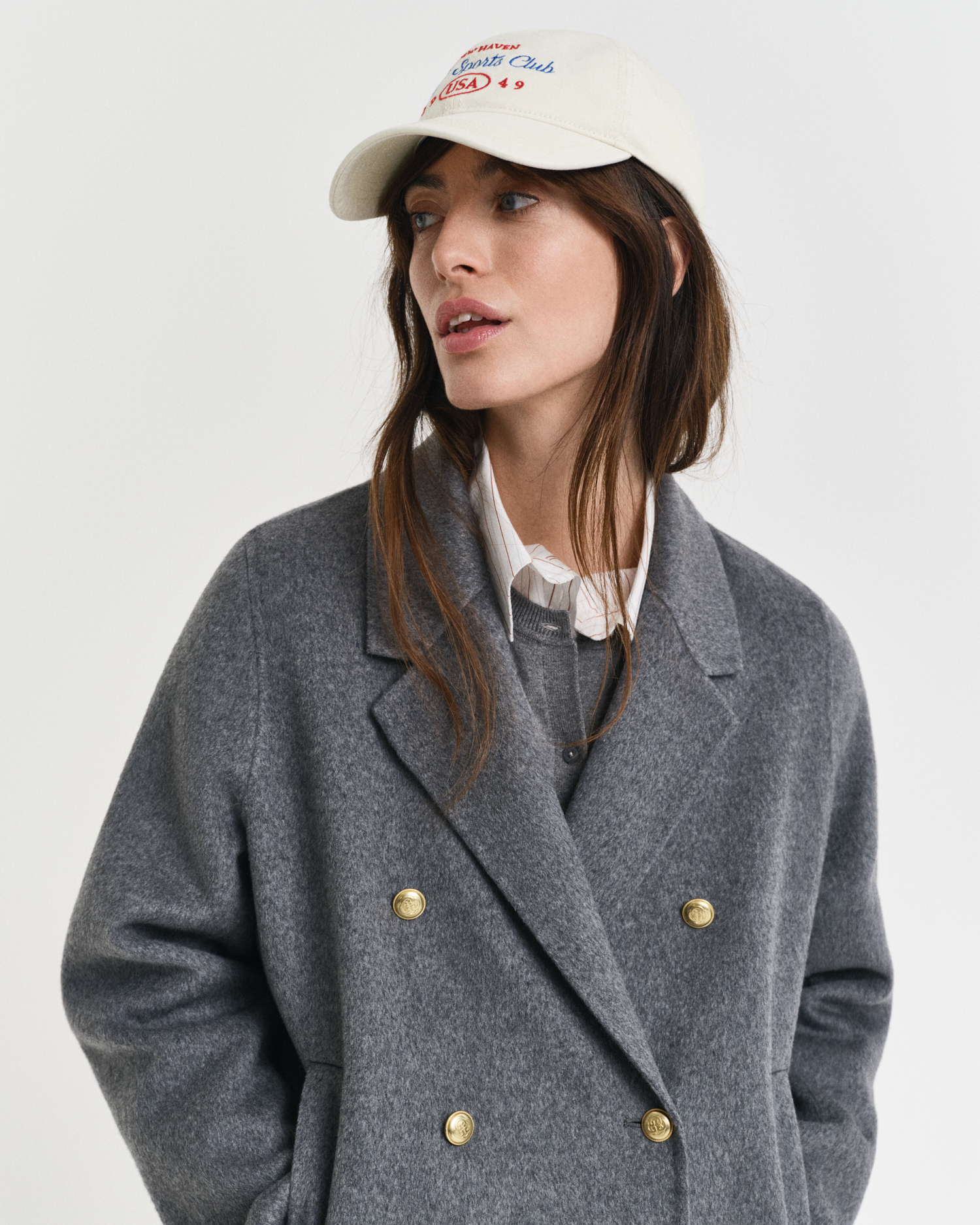 Gant Women's Cream Graphic Cotton Twill Cap (One Size)