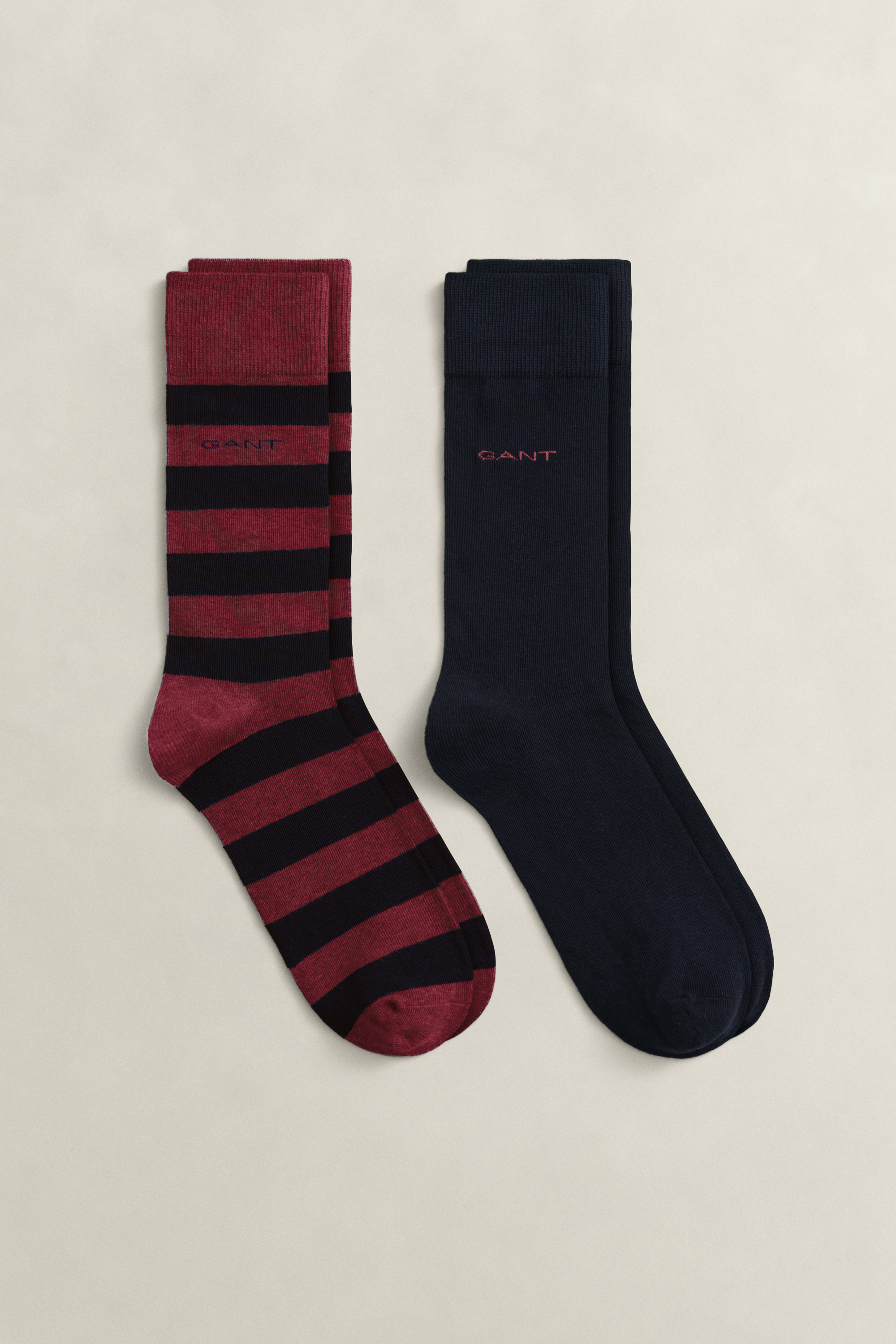 Gant Men's 2-Pack Cotton Blend Socks in Burgundy and Navy, Size EUR 43-45 - Image 3