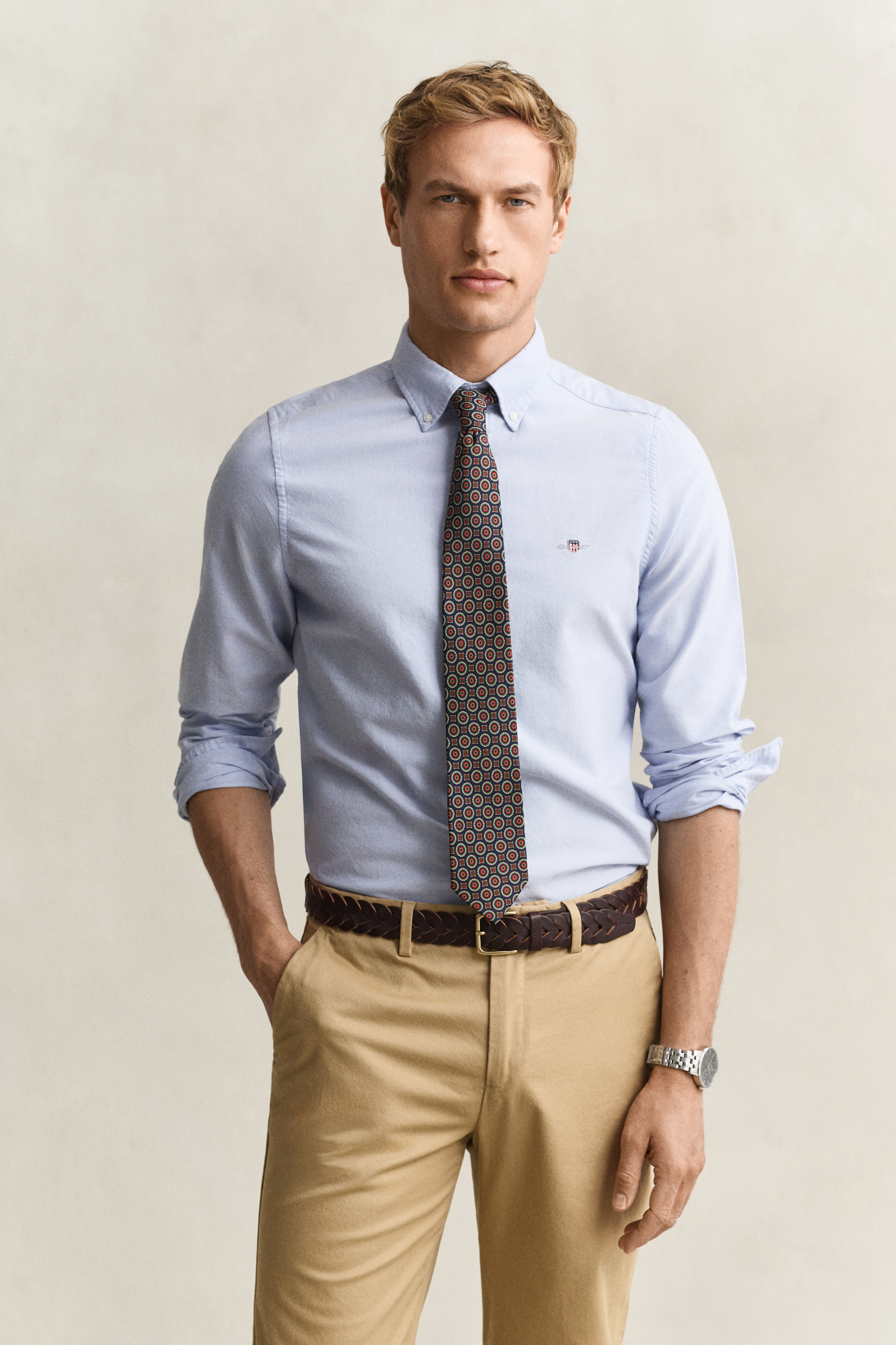 Gant Men's Light Blue Slim Fit Classic Oxford Shirt (S)