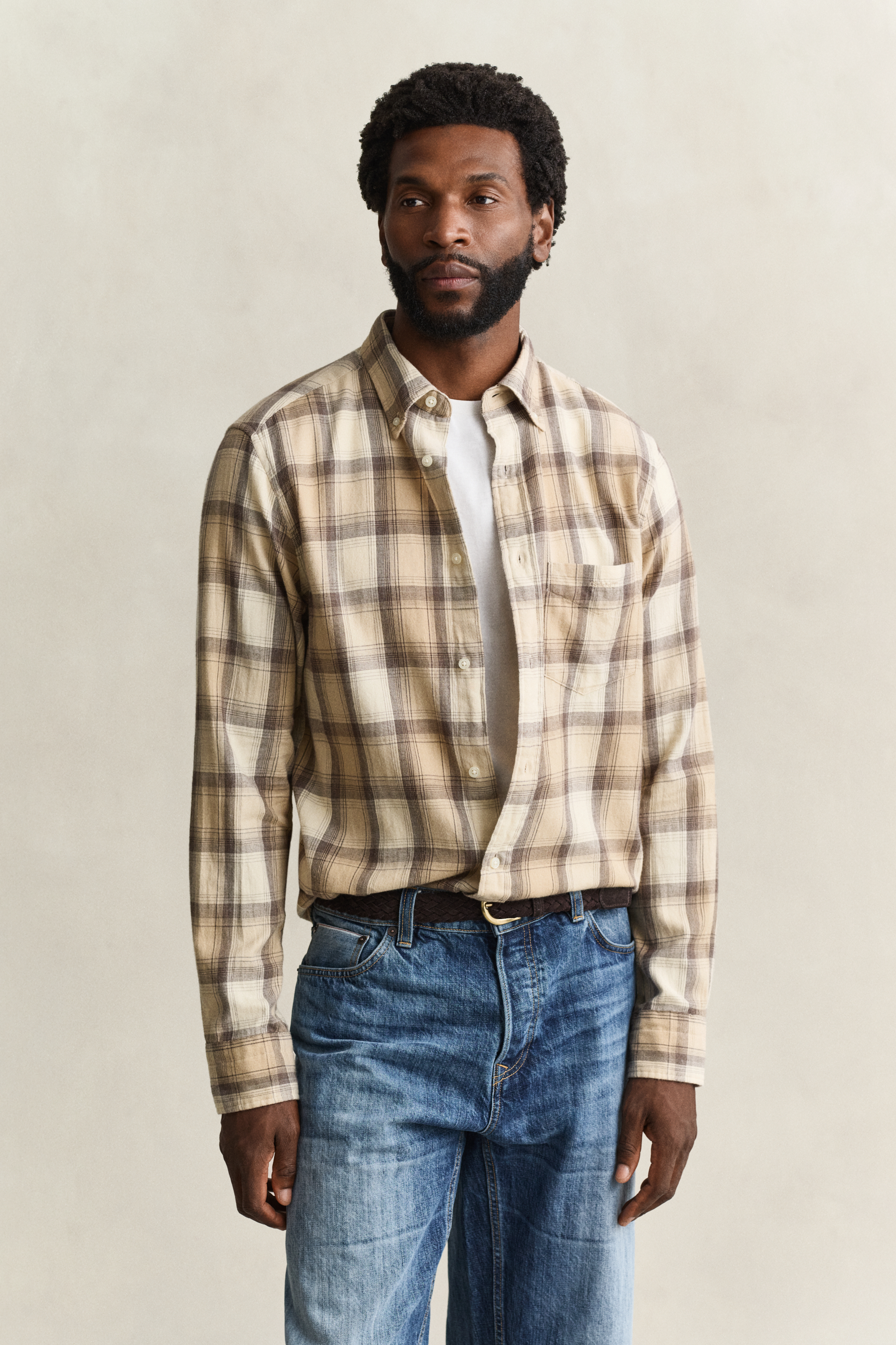 Gant Men's Beige Long Sleeve Shirt Reg Windblown - Image 2