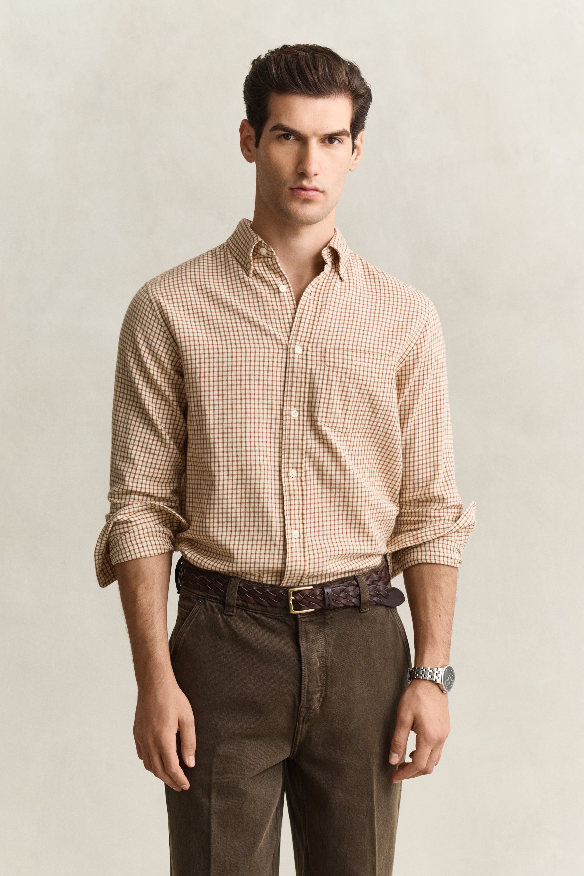 Gant Men's Marron Long Sleeve Flannel Shirt - Image 3