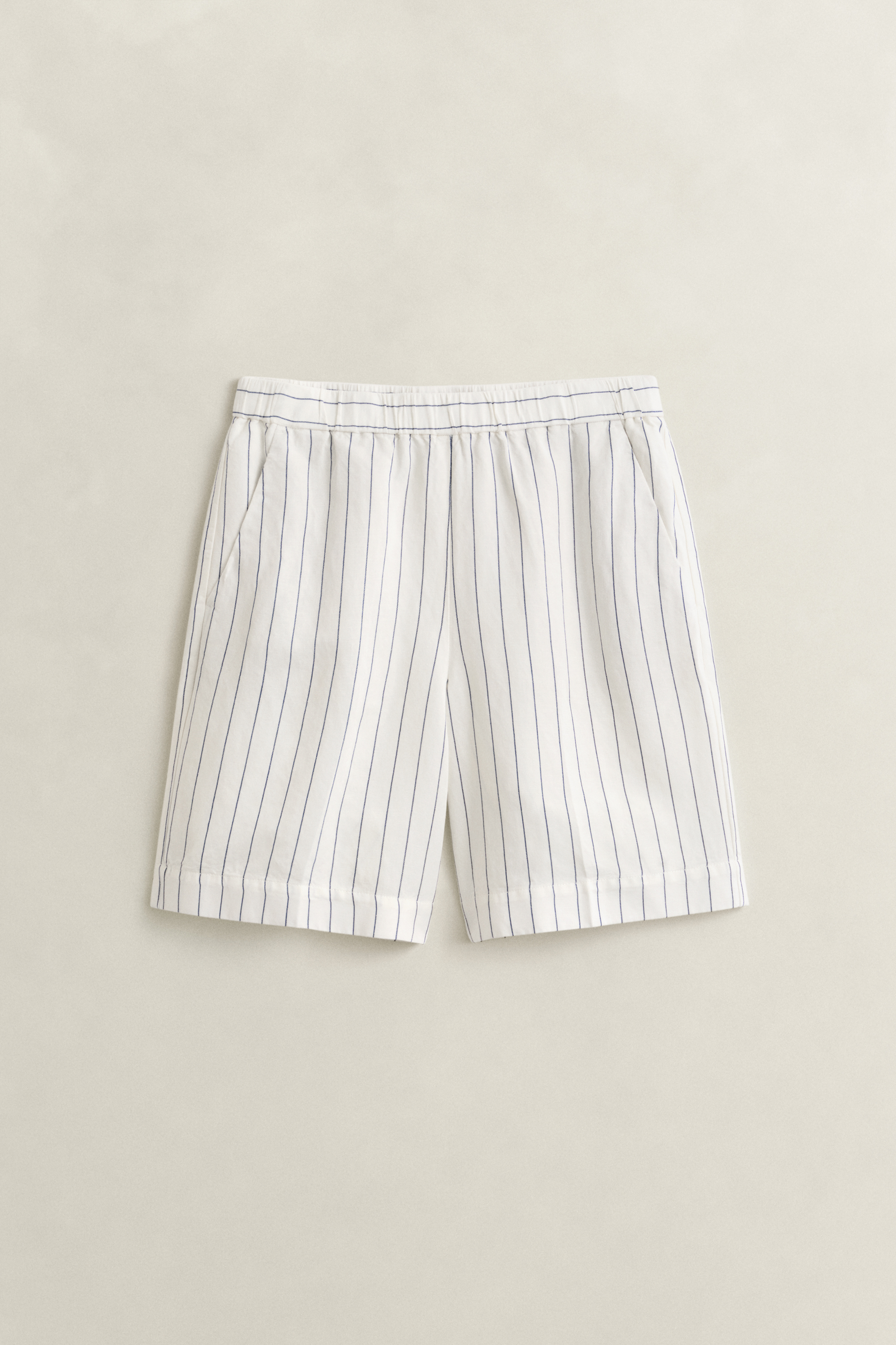 Striped Linen Blend Shorts