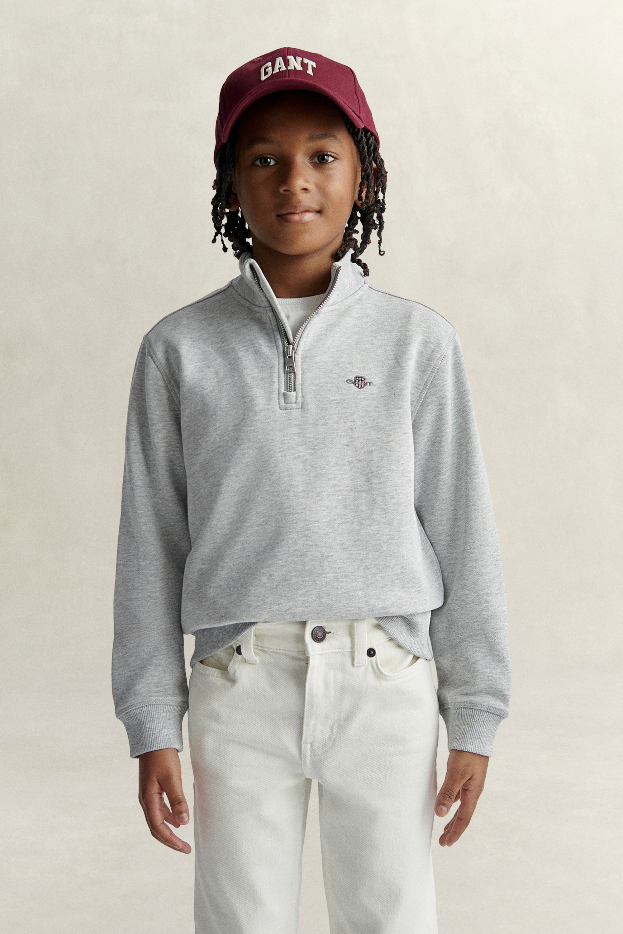 Gant Men's Grey Teens Teen Boys Half Zip Sweatshirt (134) Melange