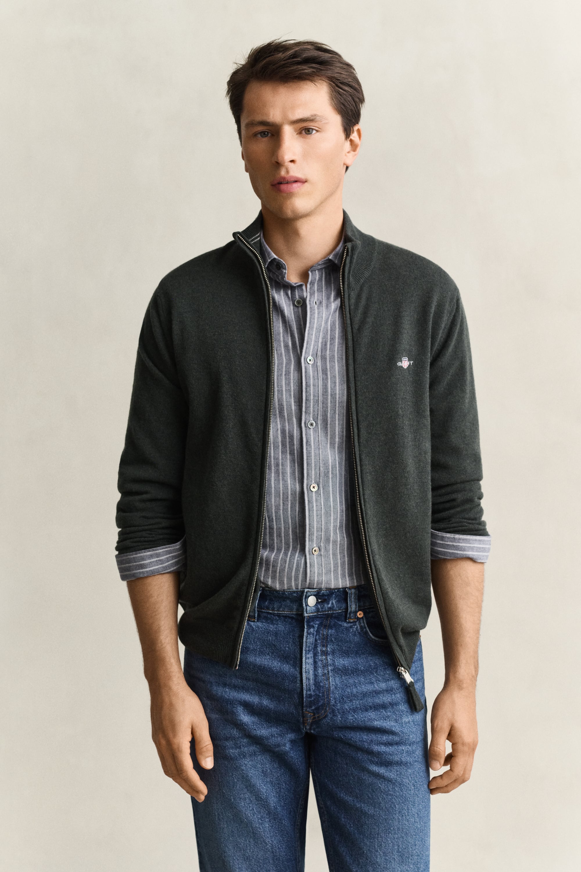 Gant Men's Vert Extra Fine Lambswool Cardigan - Image 2