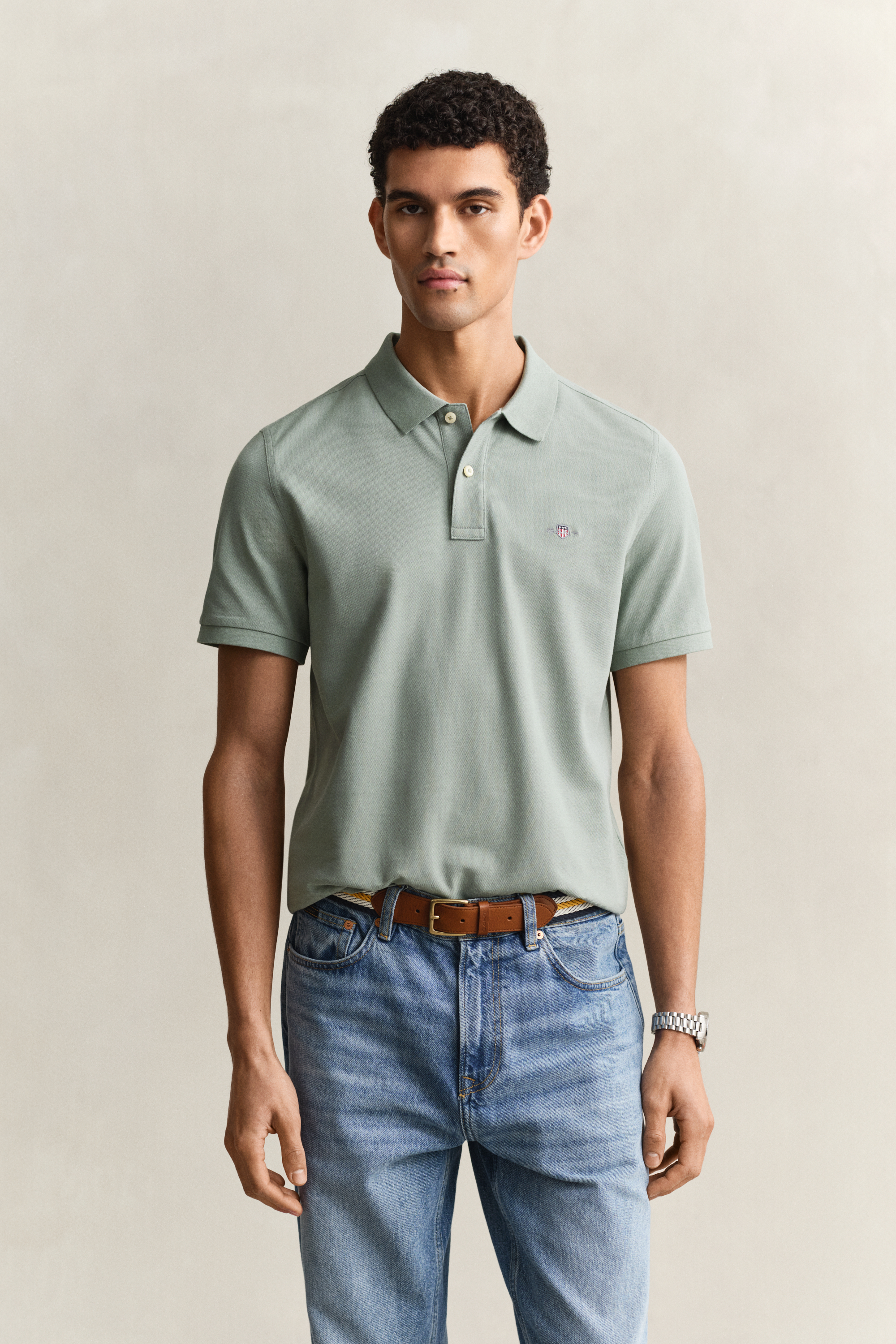 Gant Men's Ceramic Grey Regular Fit Polo Shirt (Xxl)