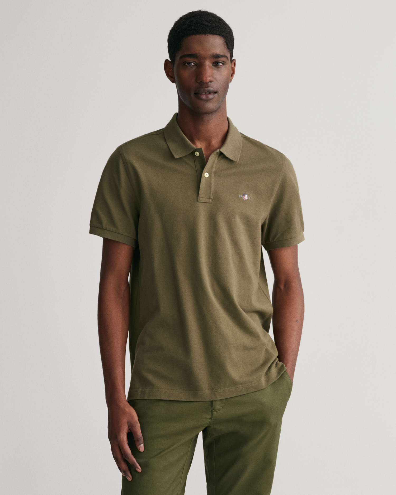 GANT Men Regular Fit Shield Piqué Polo Shirt (XXXL) Green